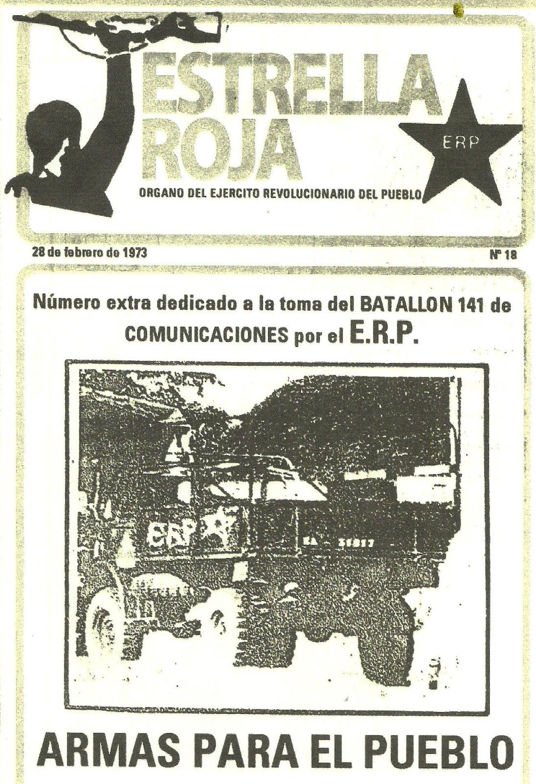 Tapa de la revista del ERP informando el ataque al Batallón 141