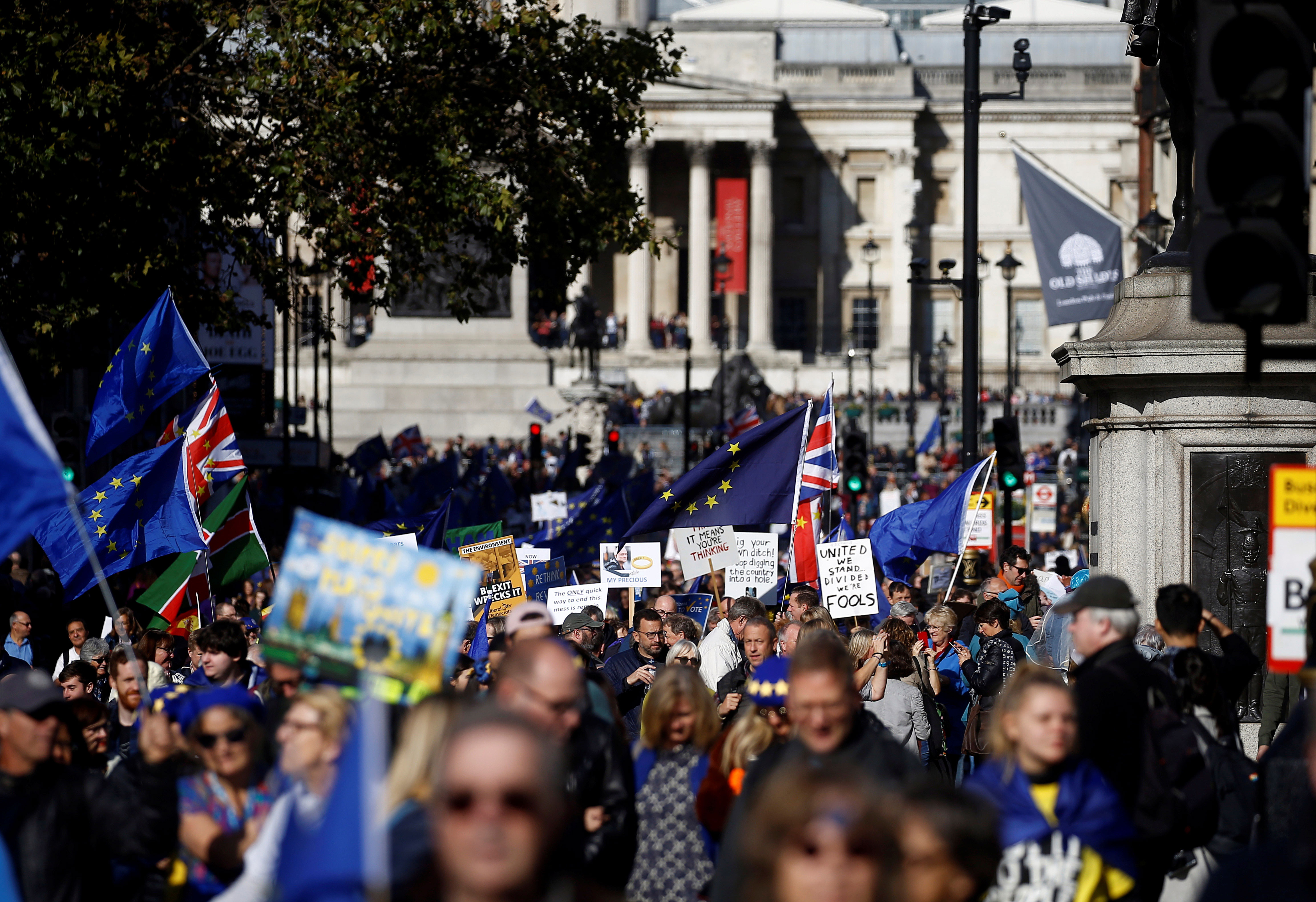 La marcha de este sábado en las calles de Londes (REUTERS/Henry Nicholls)