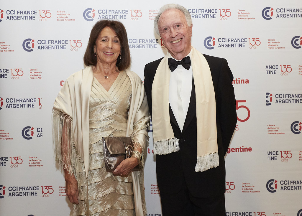 Jorge Di Fiori, presidente de la Cámara Argentina de Comercio y Servicios, acompañado por su esposa María Luisa Boffi de Di Fiori