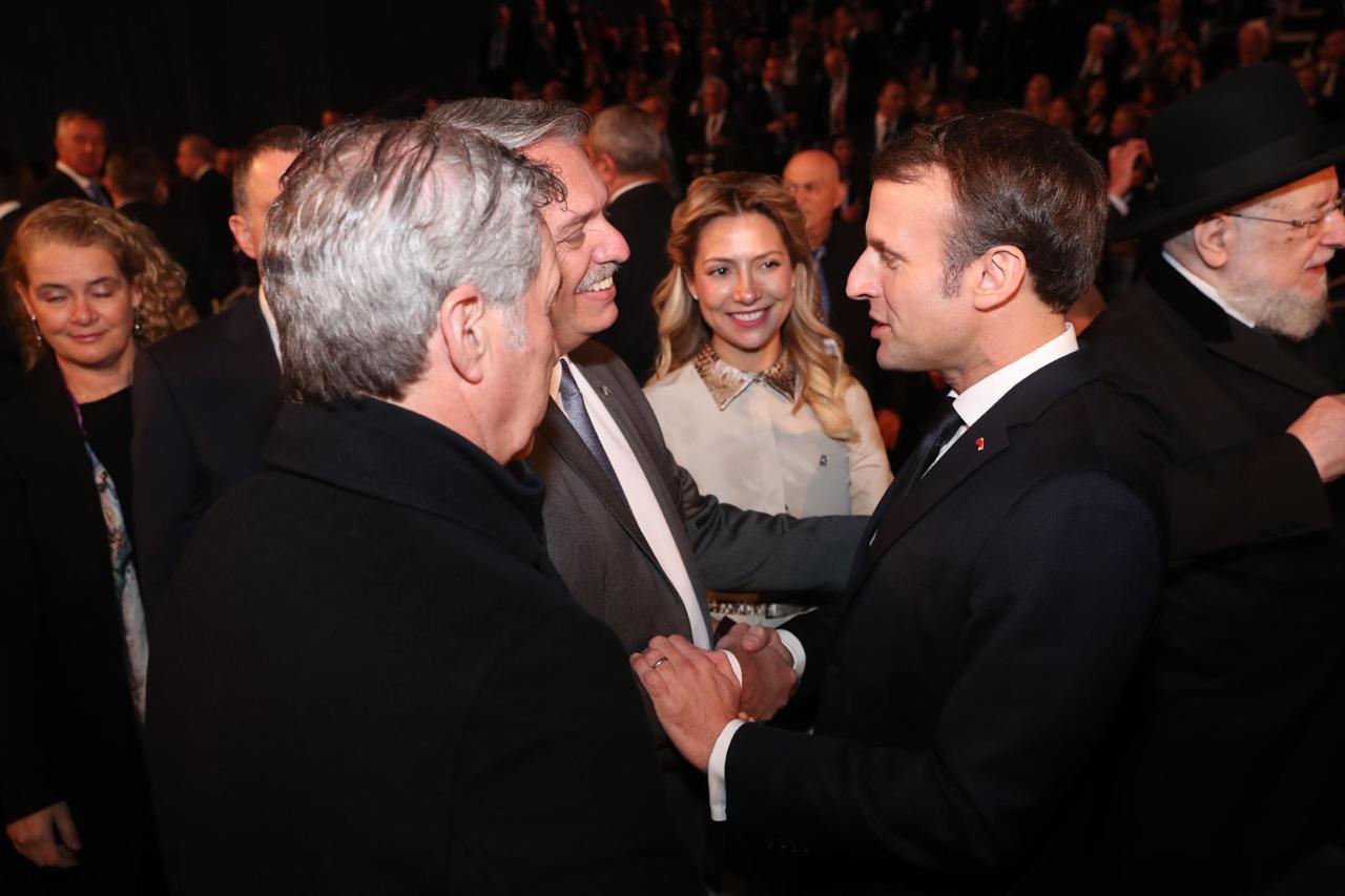 Alberto Fernández y Emmanuel Macron en Jerusalén