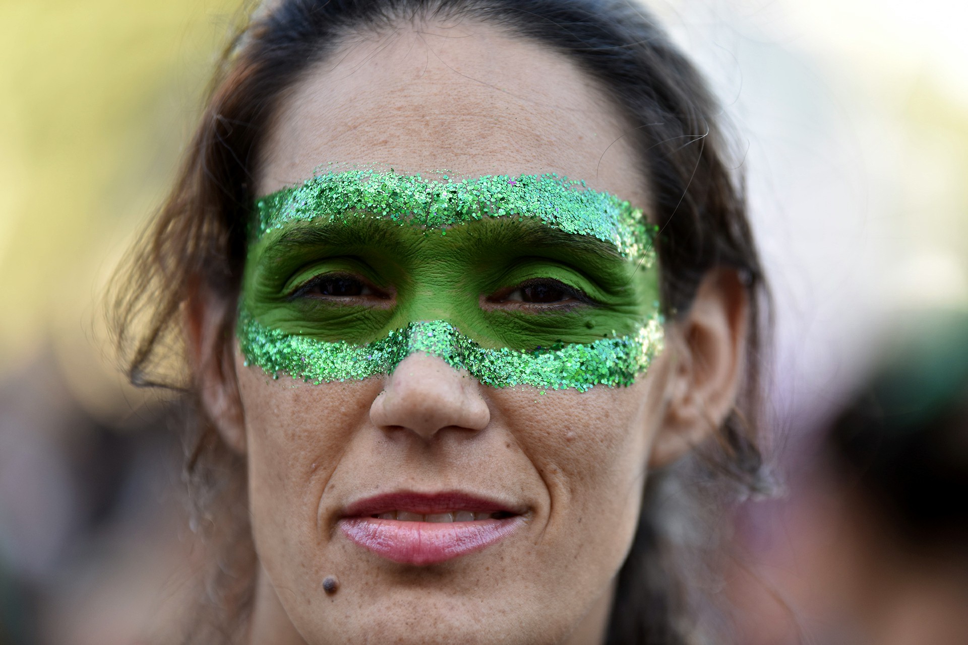 Algunos de los manifestantes se pintaron la cara