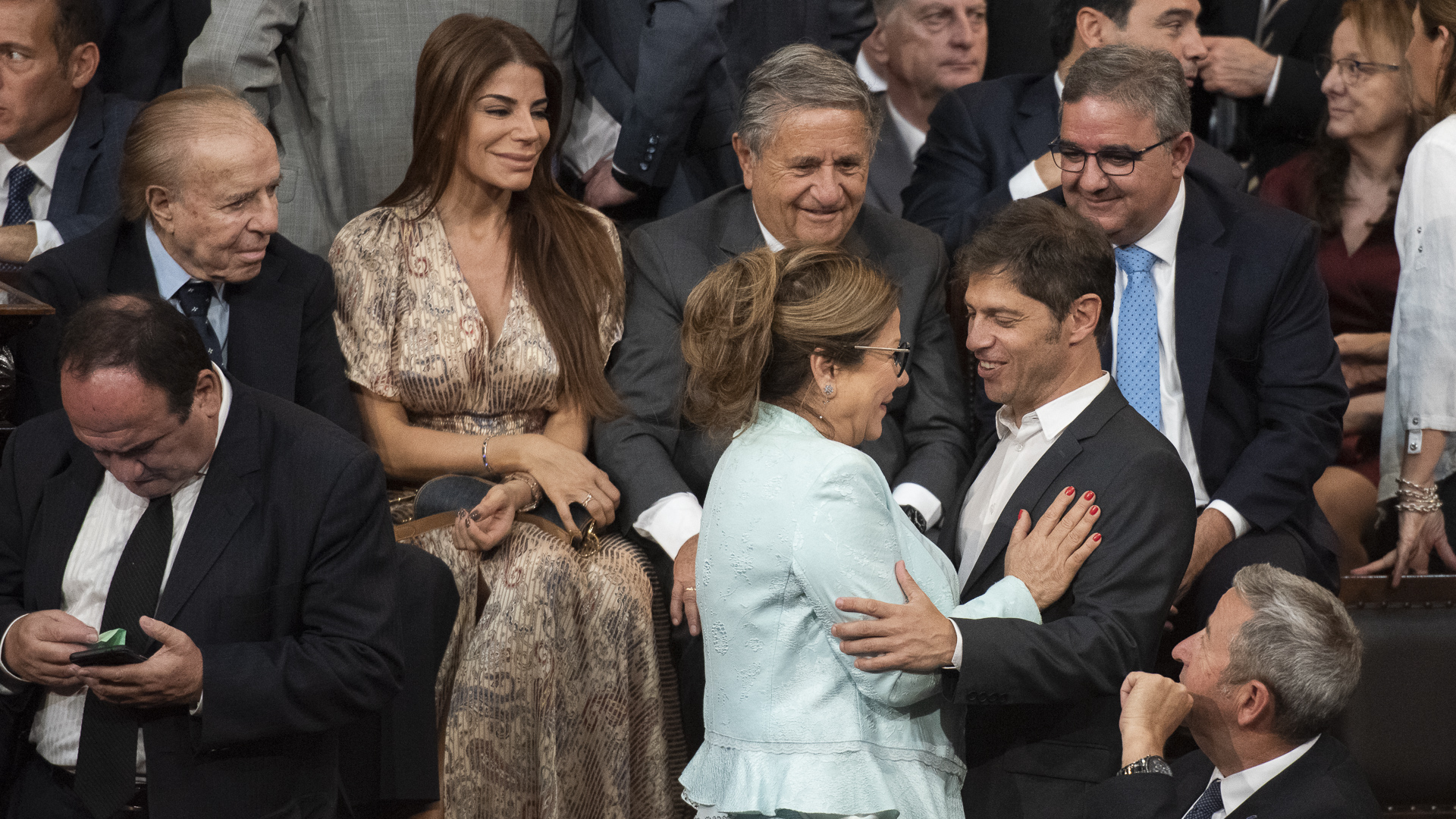 Axel Kicilllof saluda a Graciela Camaño