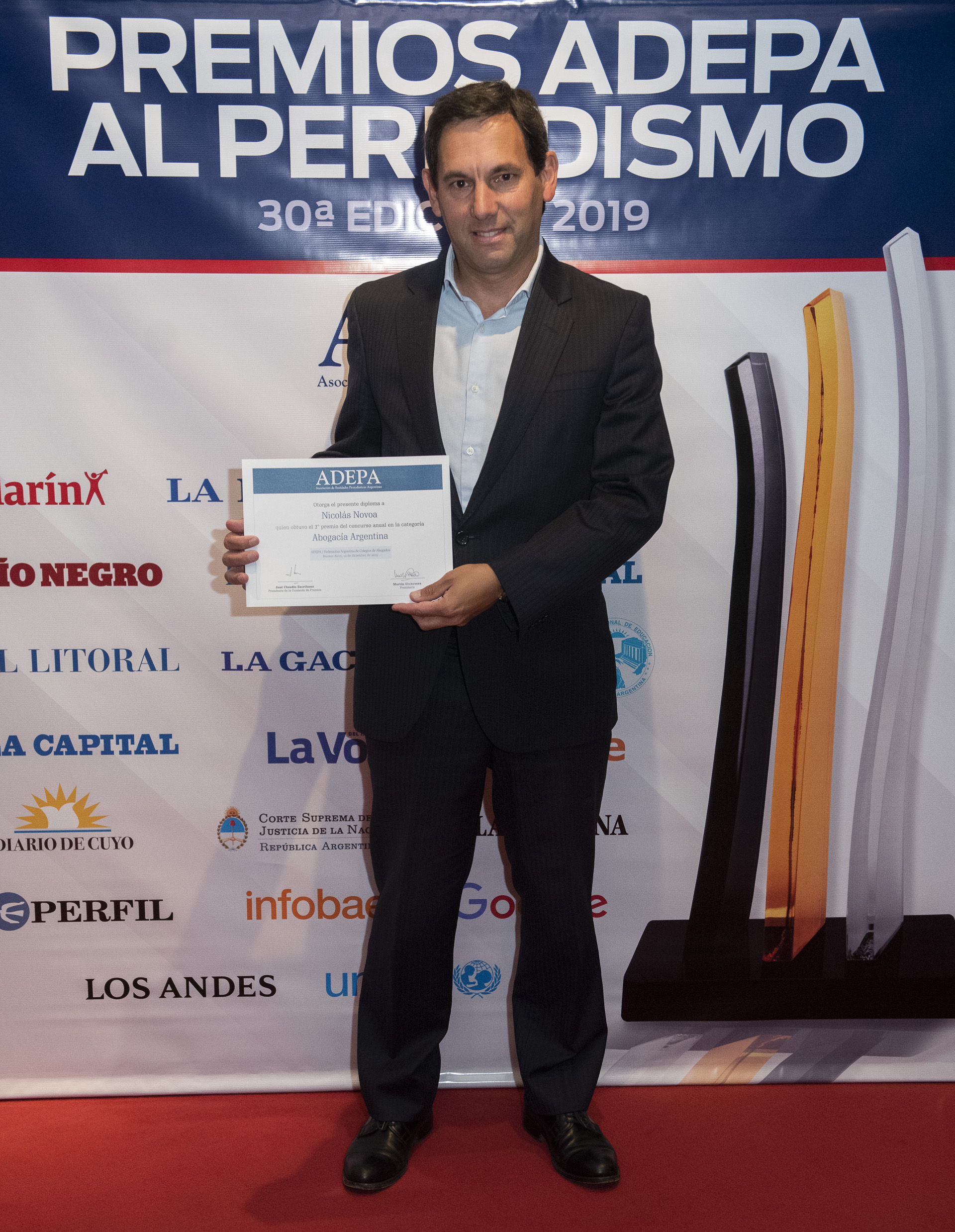Nicolás Novoa, La Nación y Todo Noticias ganó el 2º Premio en la Categoría Abogacía Argentina