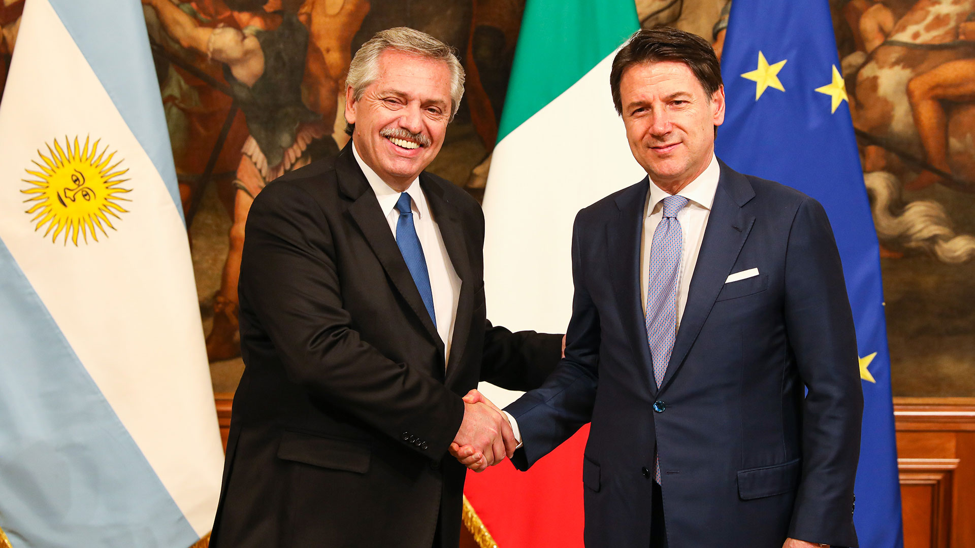 Alberto Fernández se reunió con el presidente del Consejo de Ministros de Italia, Giuseppe Conte