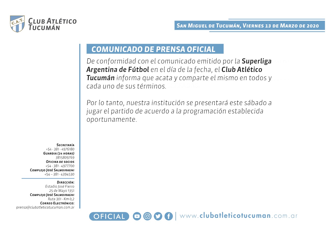 La postura de Atlético Tucumán en apoyo a la SAF