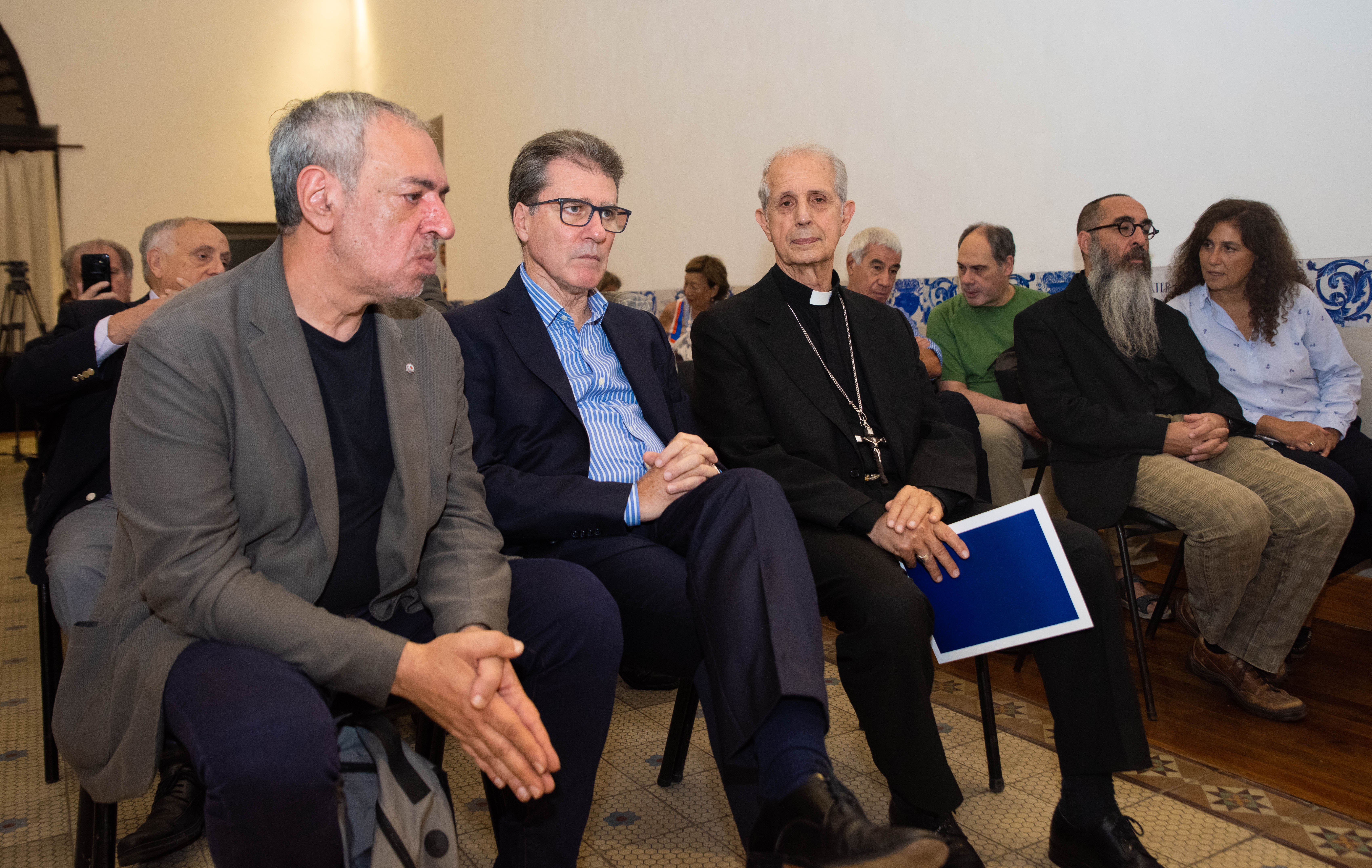 De izquierda a derecha: Omar Abboud, presidente del Instituto de Diálogo Interreligioso; el rabino Daniel Goldman, el presbíteriano Marcelo Figueroa y el cardenal Mario Aurelio Poli, arzobispo de Buenos Aires.
