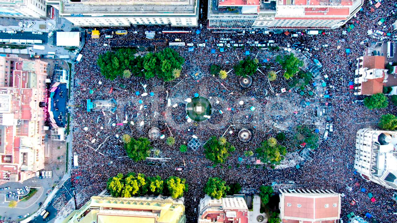 La Plaza de Mayo desde el drone de Infobae