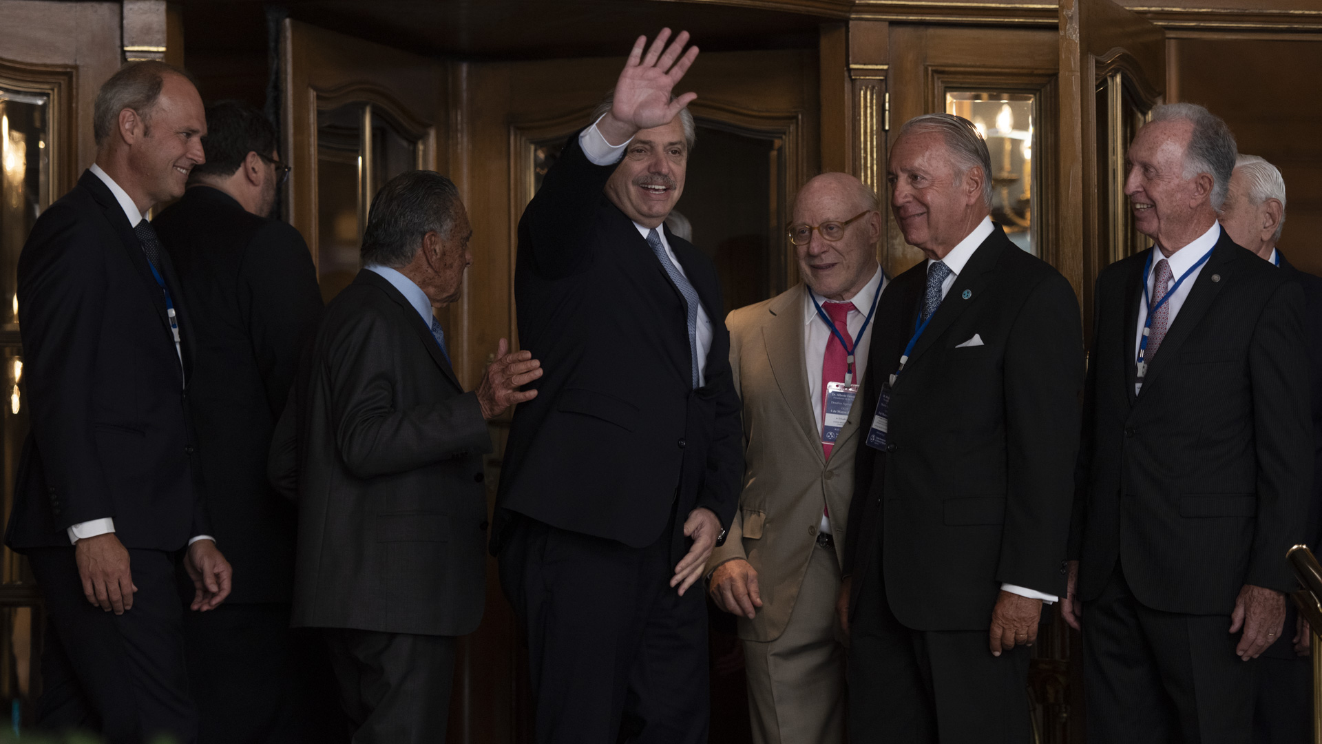 El saludo del presidente, Alberto Fernández