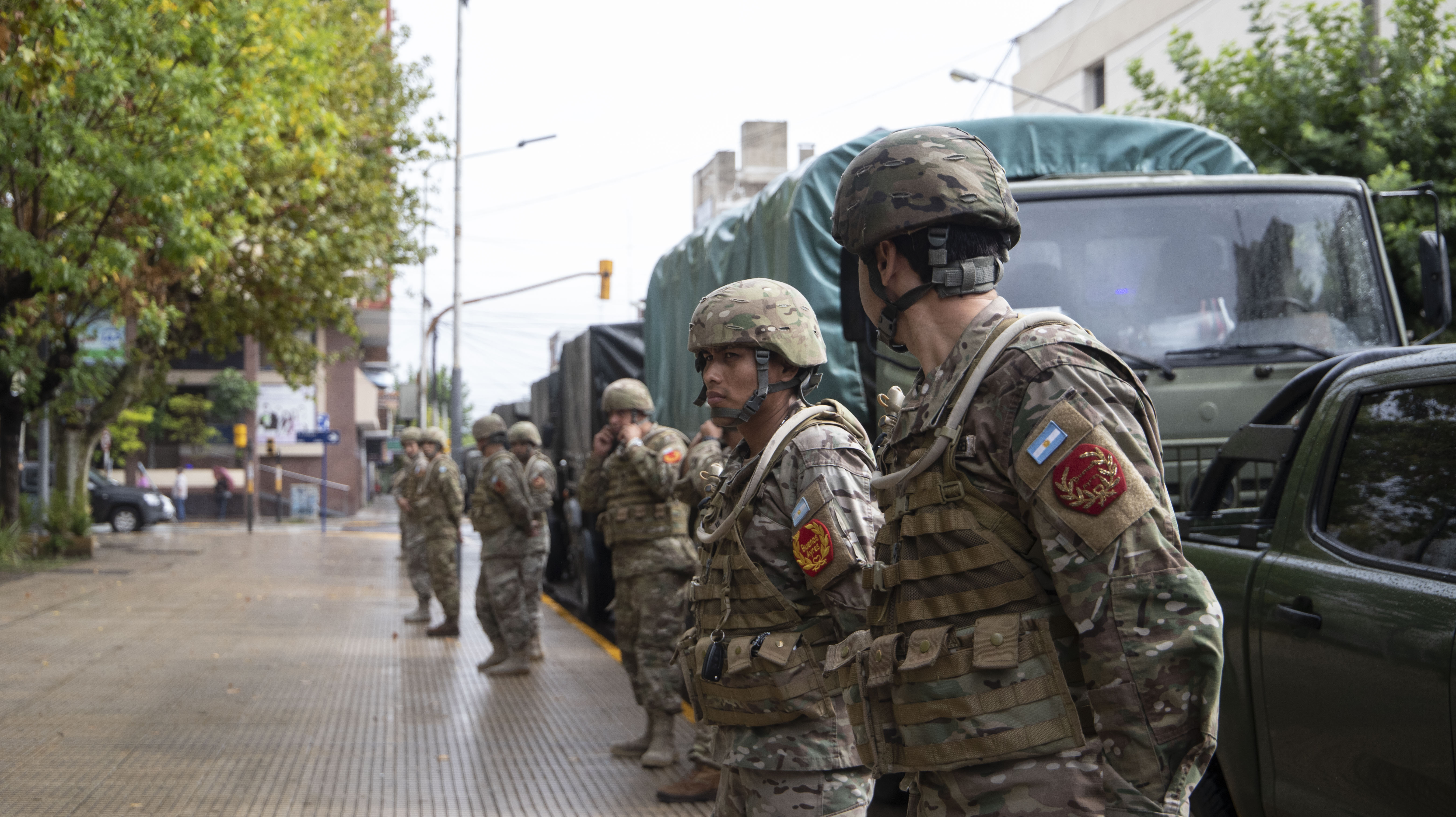 Los soldados del Ejército se desplegaron por diferentes puntos de La Matanza