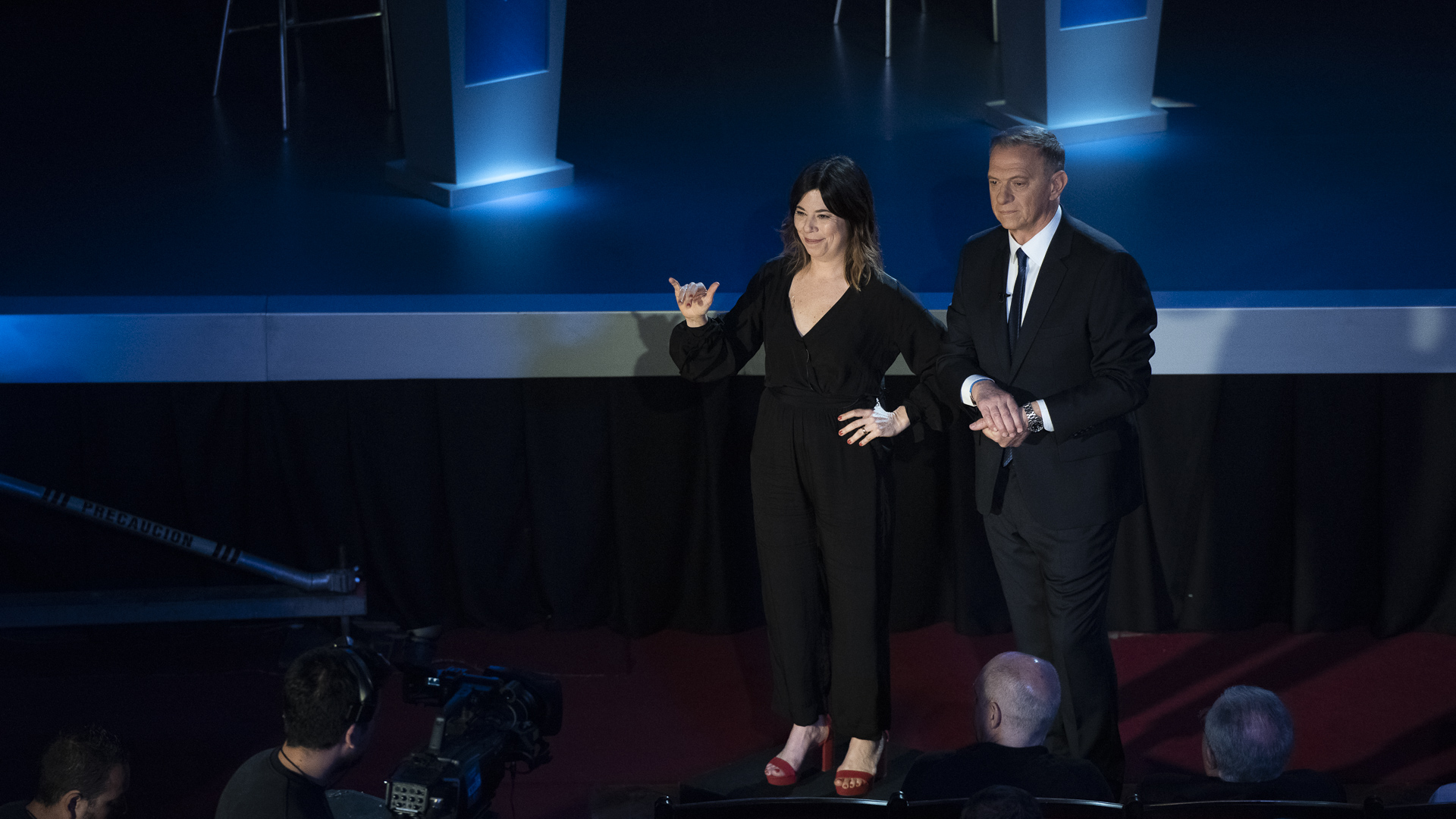 Los moderadores de la primera parte del debate: María O'Donnell y Marcelo Bonelli