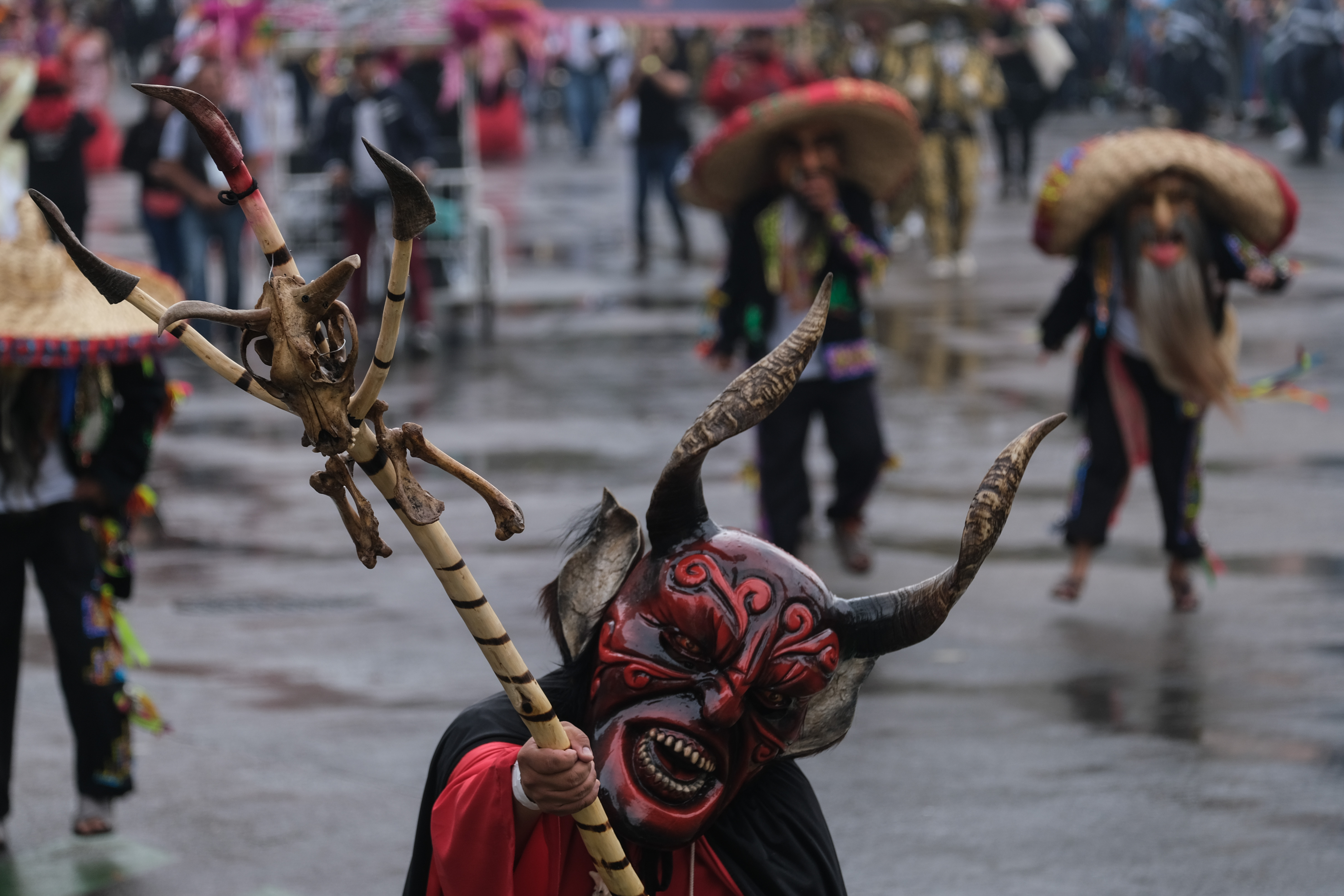 La máscara de un diablo amenazador (Foto: Graciela López/Cuartoscuro)