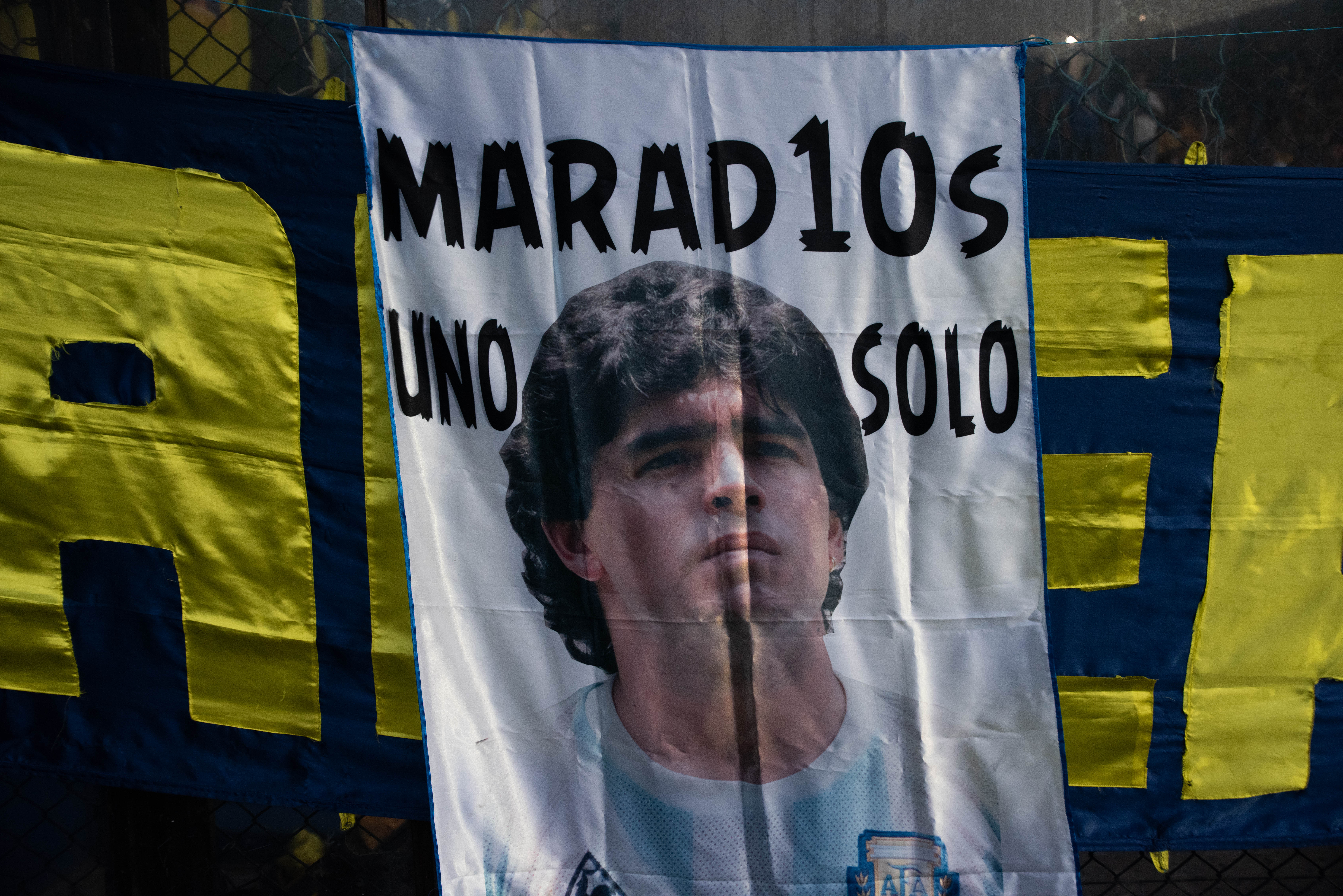 Maradona, presente en los hinchas de Boca (Franco Fafasuli)