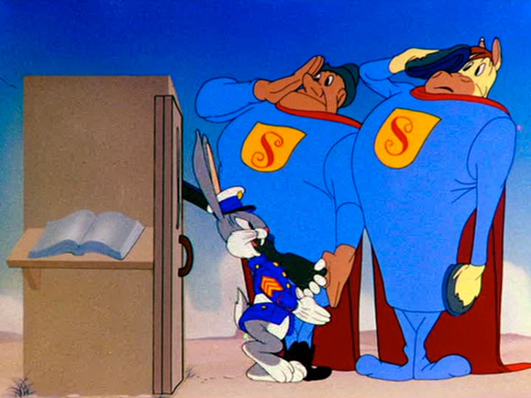 Bugs Bunny con el uniforme de la Armada norteamericana