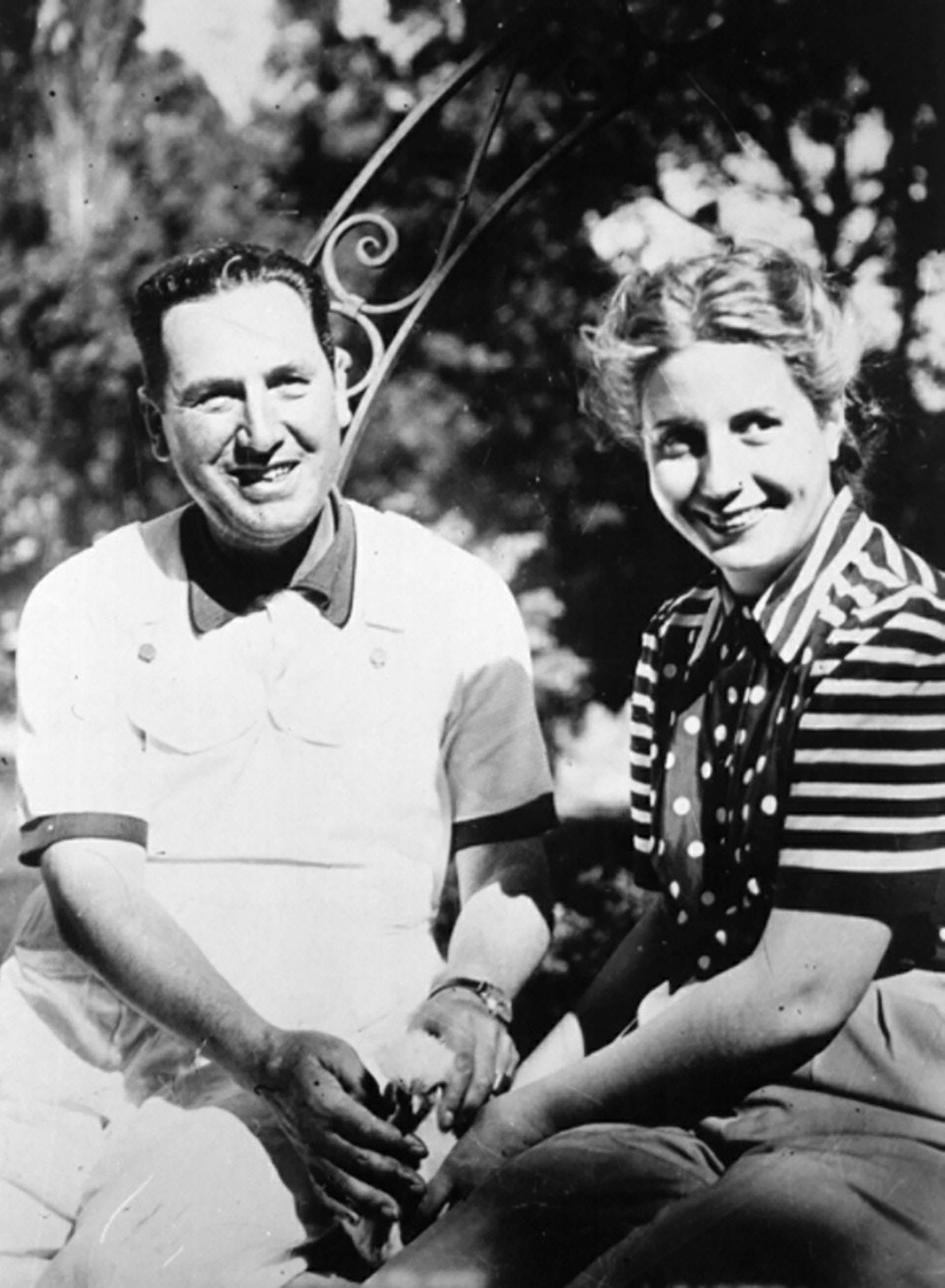 Evita y el general Perón.
