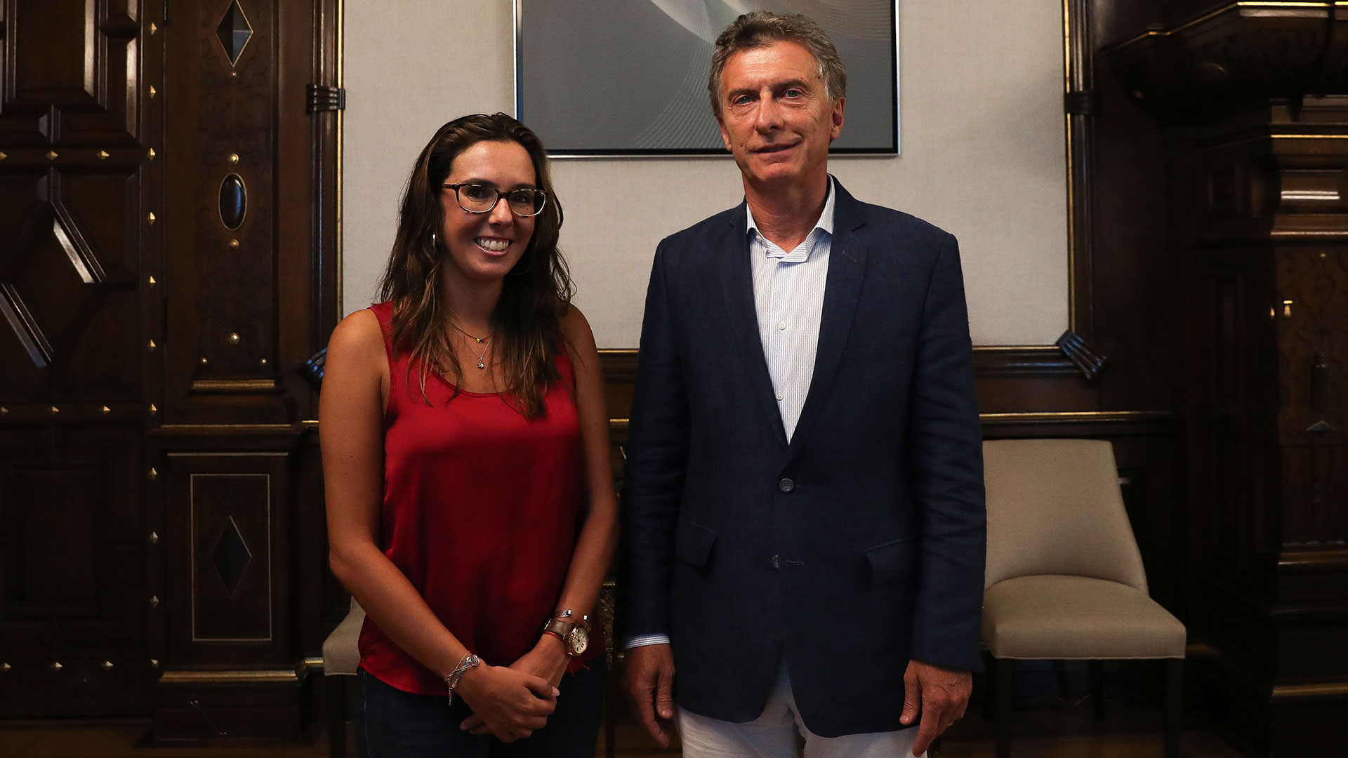 Mauricio Macri y Elisa Trotta, la embajadora de Guaidó