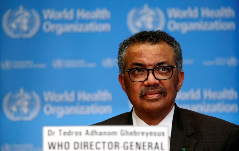 El Director General de la OMS, Tedros Adhanom Ghebreyesus, en un rueda de prensa en Ginebra.
Feb 28, 2020. REUTERS/Denis Balibouse