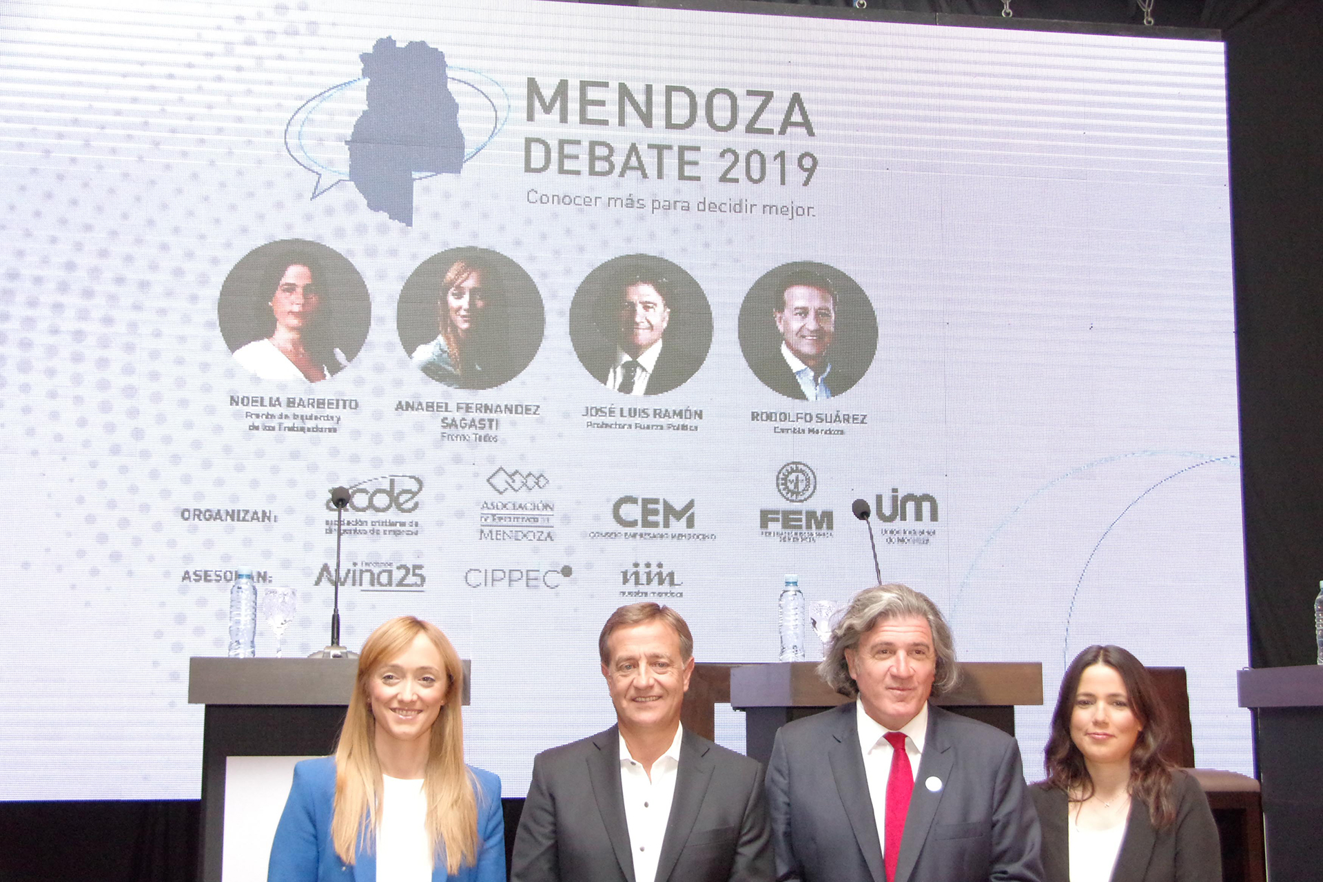 Los cuatro candidatos al Sillón San Martín, en Mendoza. Fernández Sagasti, Suárez, Ramón y Barbeito.