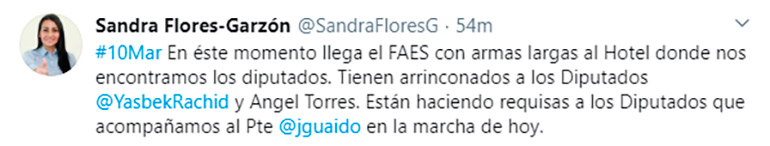 El tuit de Sandra Flores
