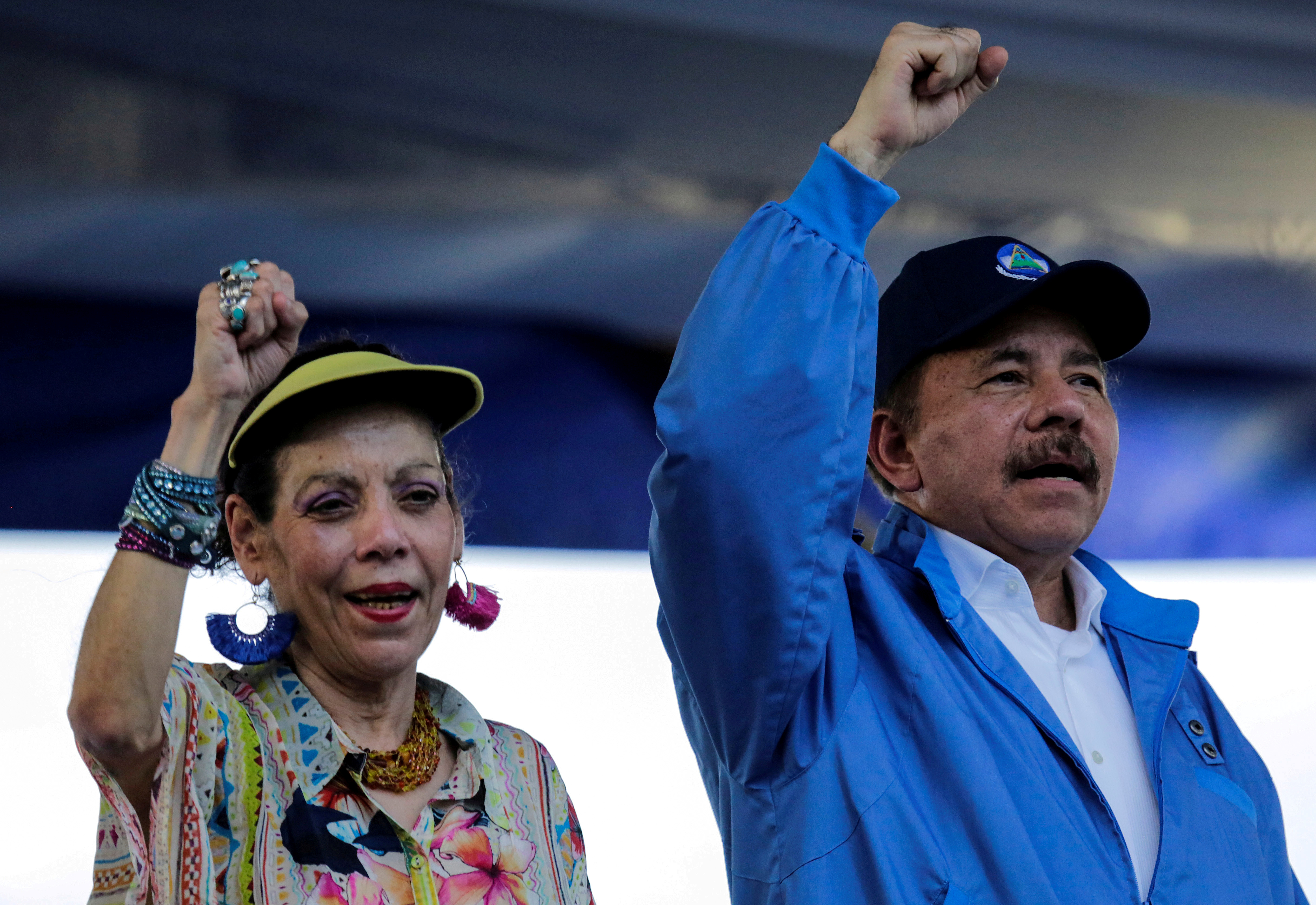 Daniel Ortega junto a Rosario Murillo (REUTERS/Oswaldo Rivas)