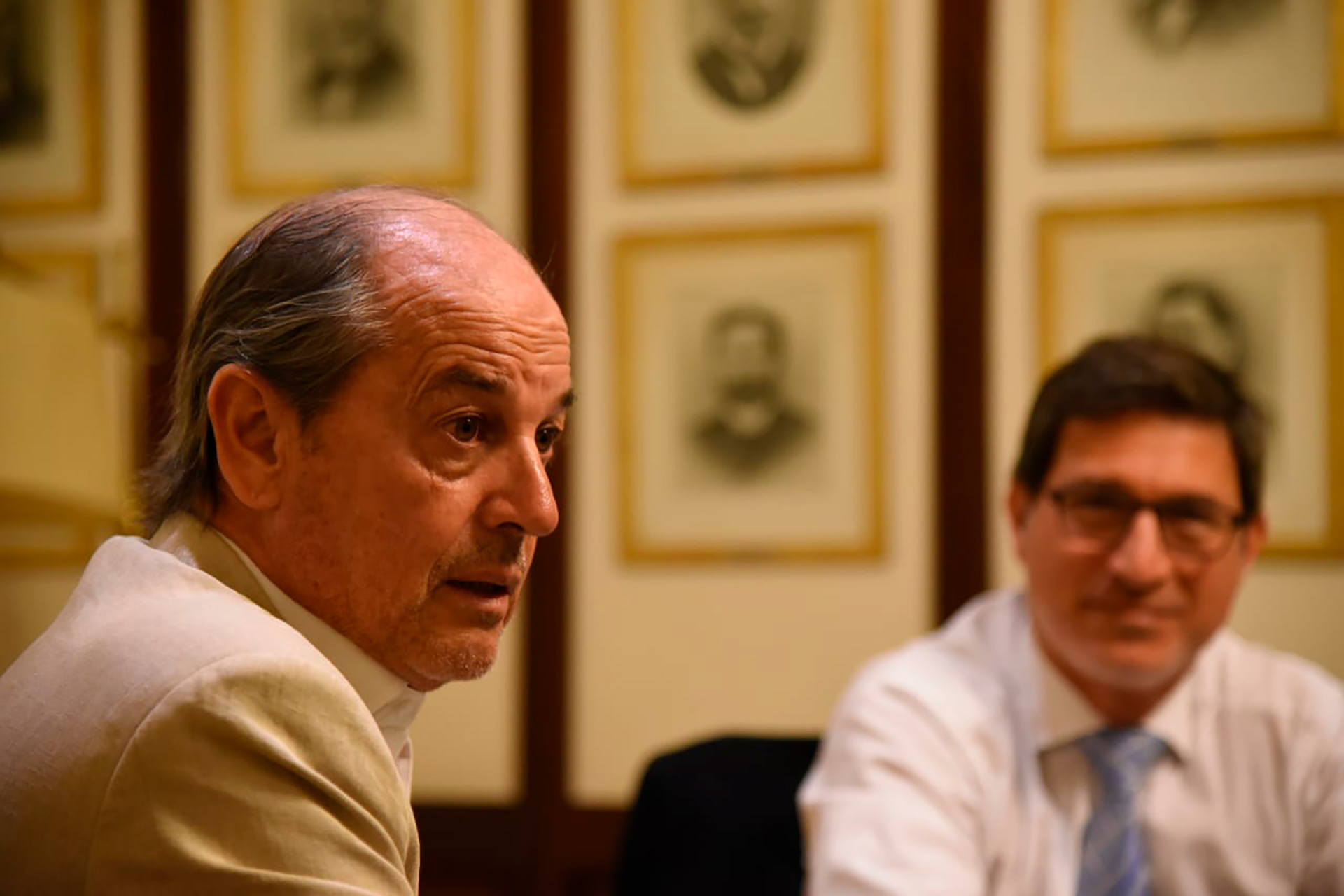 Carlos Allende, presidente del Colegio de Escribanos porteño, y Ricardo Blanco Lara, prosecretario