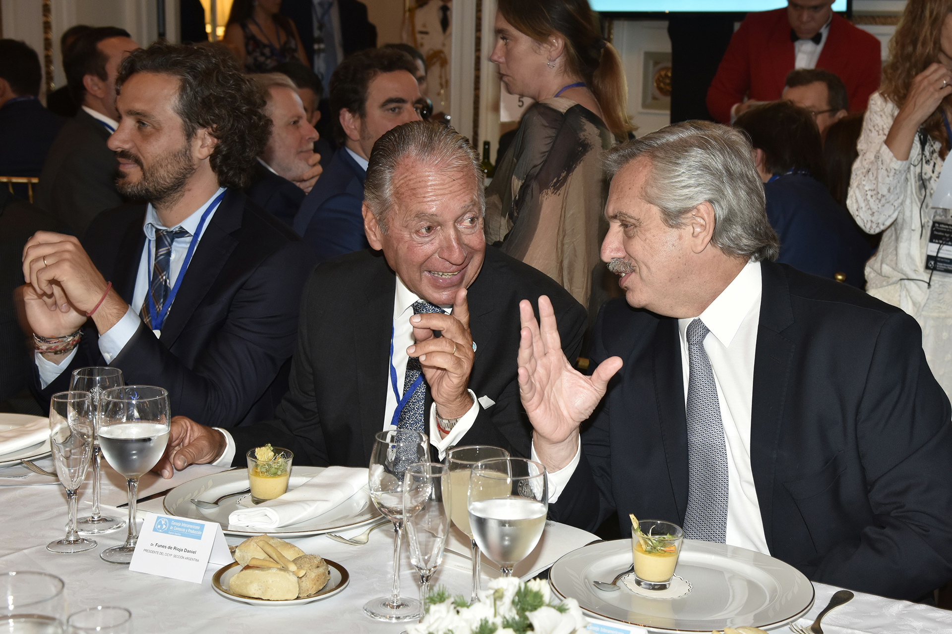 Santiago Cafiero, Daniel Funes de Rioja y Alberto Fernández