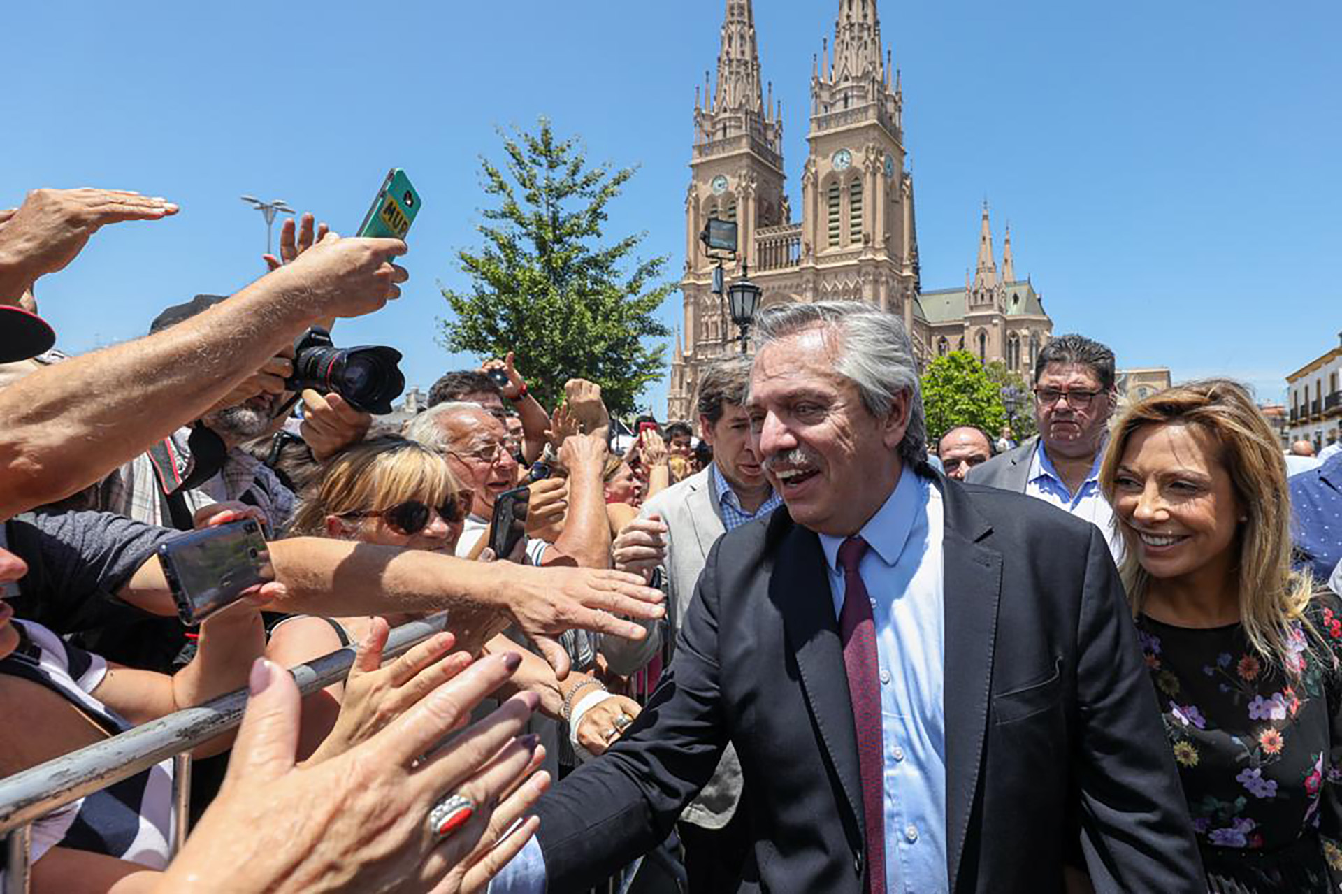 El presidente electo, ayer en la Misa de la Unidad en Luján