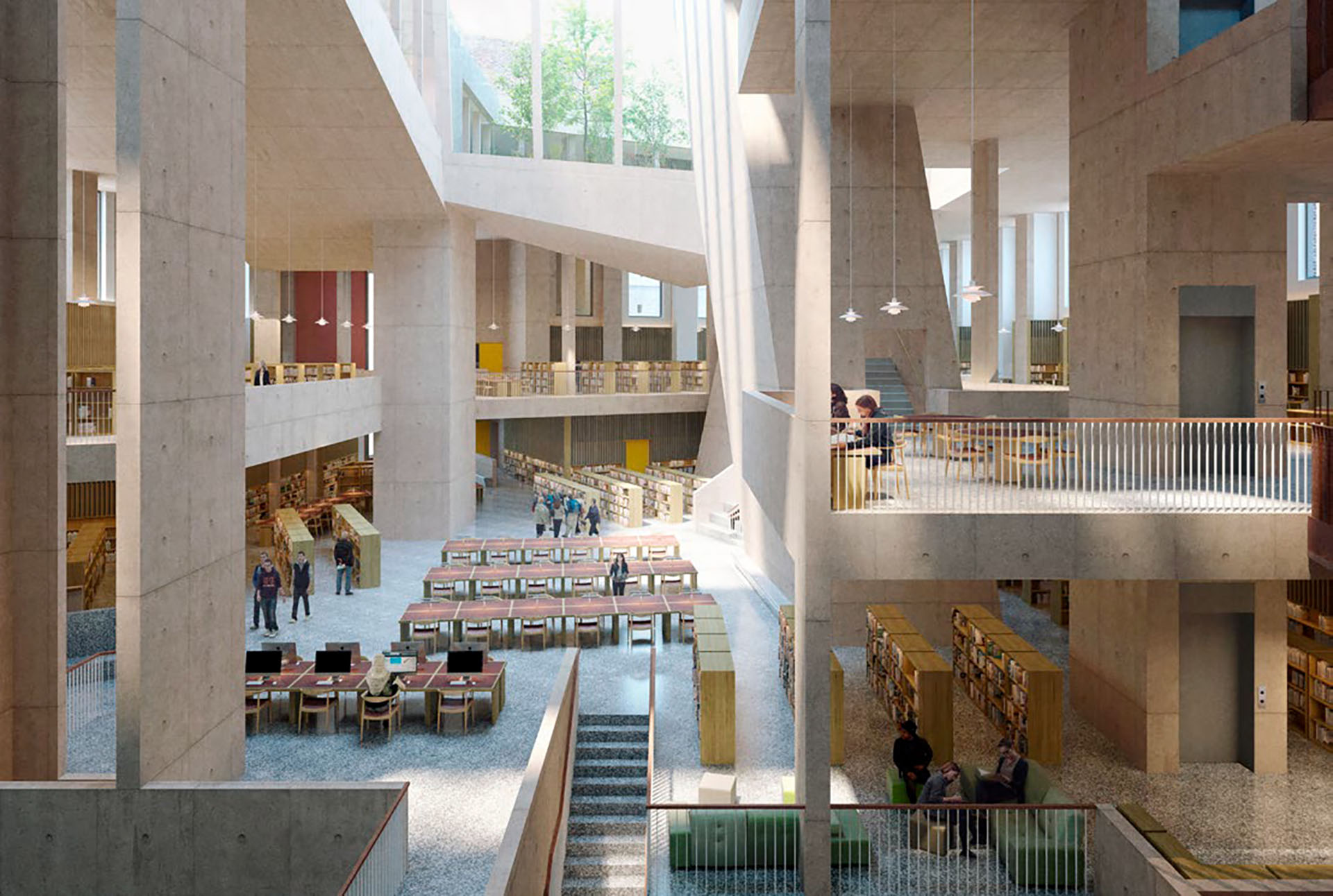 Parnell Square Cultural Quarter, Biblioteca de la ciudad, Dublín, Irlanda (Rendering de Grafton Architects)