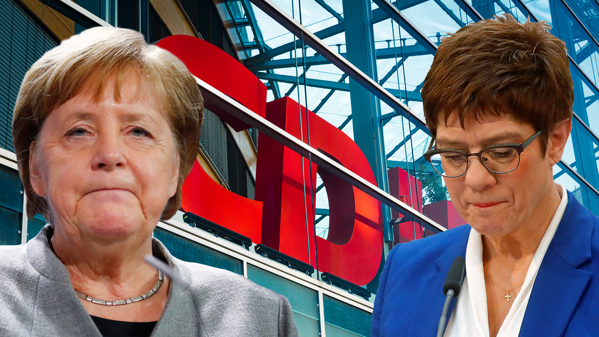 Angela Merkel, cancillera de Alemania, y Annegret Kramp-Karrenbauer, que renunció a ser su sucesora
