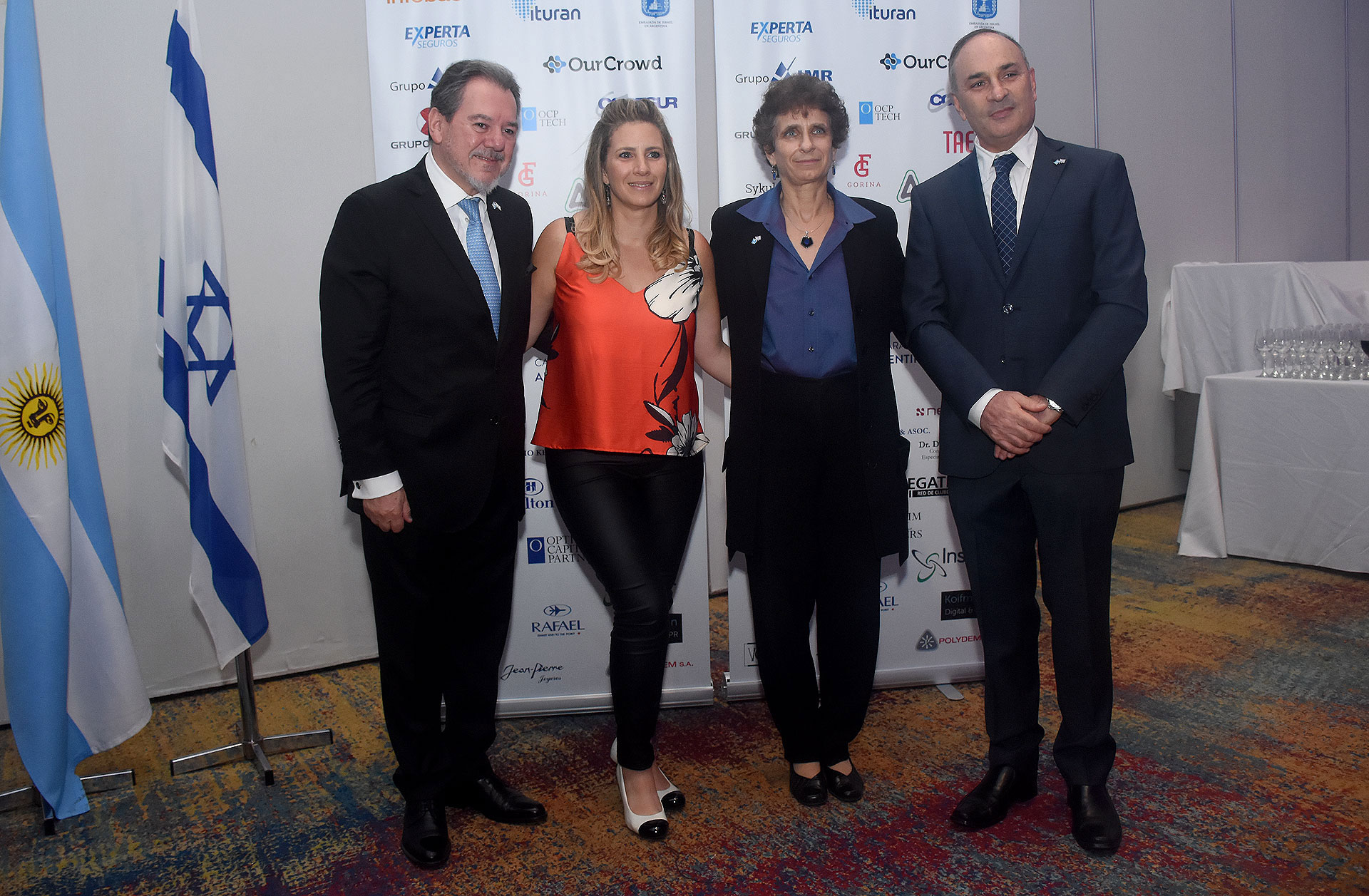 Mario Montoto, presidente de la Cámara de Comercio Argentino Israelí; Yanina Kogan, directora ejecutiva de la Cámara de Comercio Argentino Israelí; Galit Ronen, embajadora de Israel en la Argentina; y Darío Sykuler, director - secretario de la Cámara de Comercio Argentino Israelí