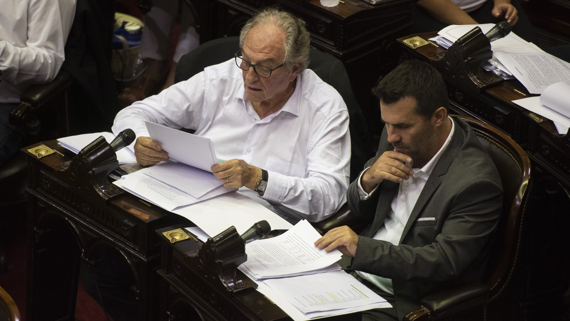Los diputados Carlos Heller y Darío Martínez (Adrián Escandar)