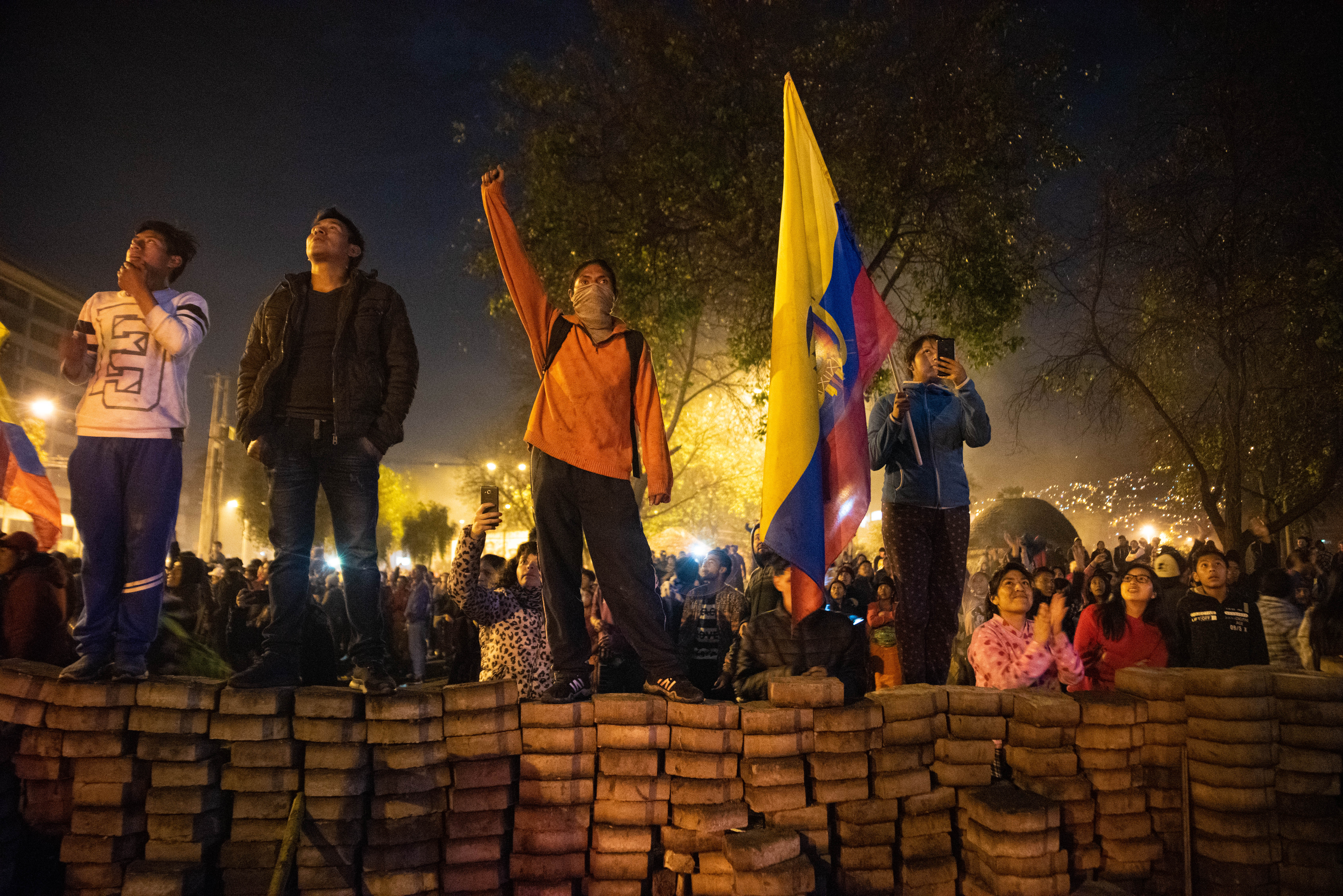 Miles de jóvenes y estudiantes participaron en las manifestaciones y estuvieron presentes en el festejo del domingo por la noche en Quito.