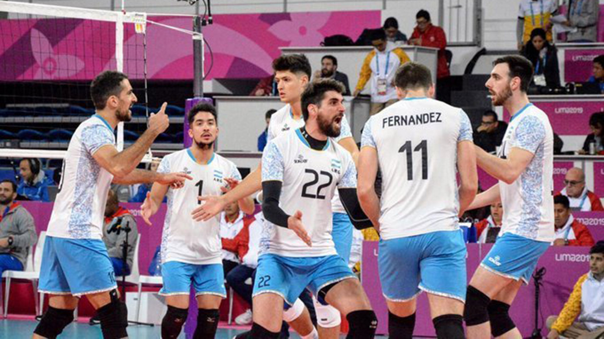 La selección masculina de voley en los Juegos Panamericanos de Lima 2019 (Prensa COA)