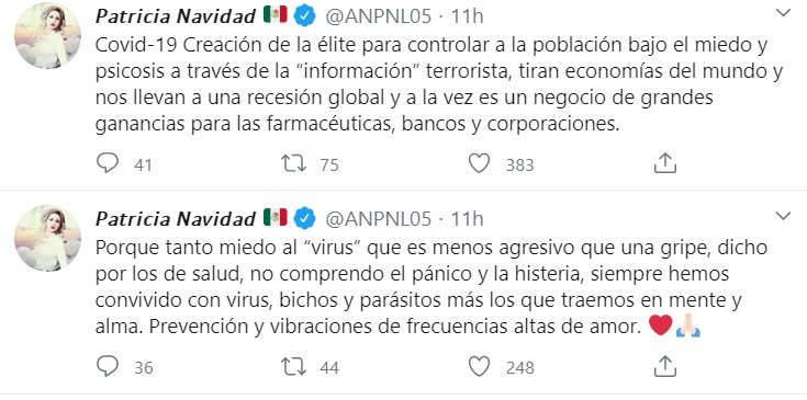 La postura de Paty Navidad sobre el coronavirus