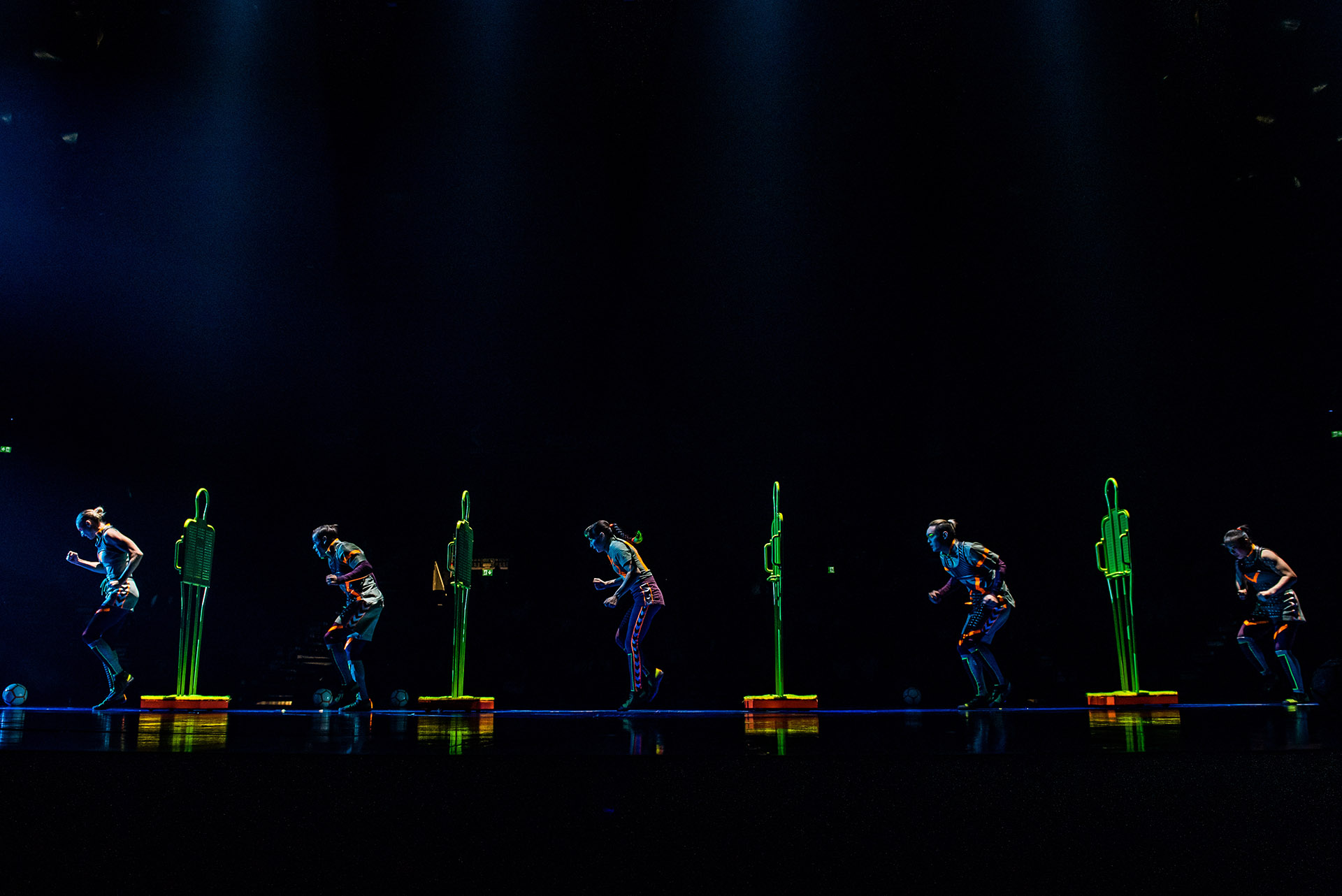 El show involucra a más de 100 técnicos, 267 toneladas de equipamiento entre vestuario, utilería, equipos técnicos y equipamiento acrobático, 200 kilómetros de cable y cuatro pantallas de alta definición (Foto: Nancy Martinez)