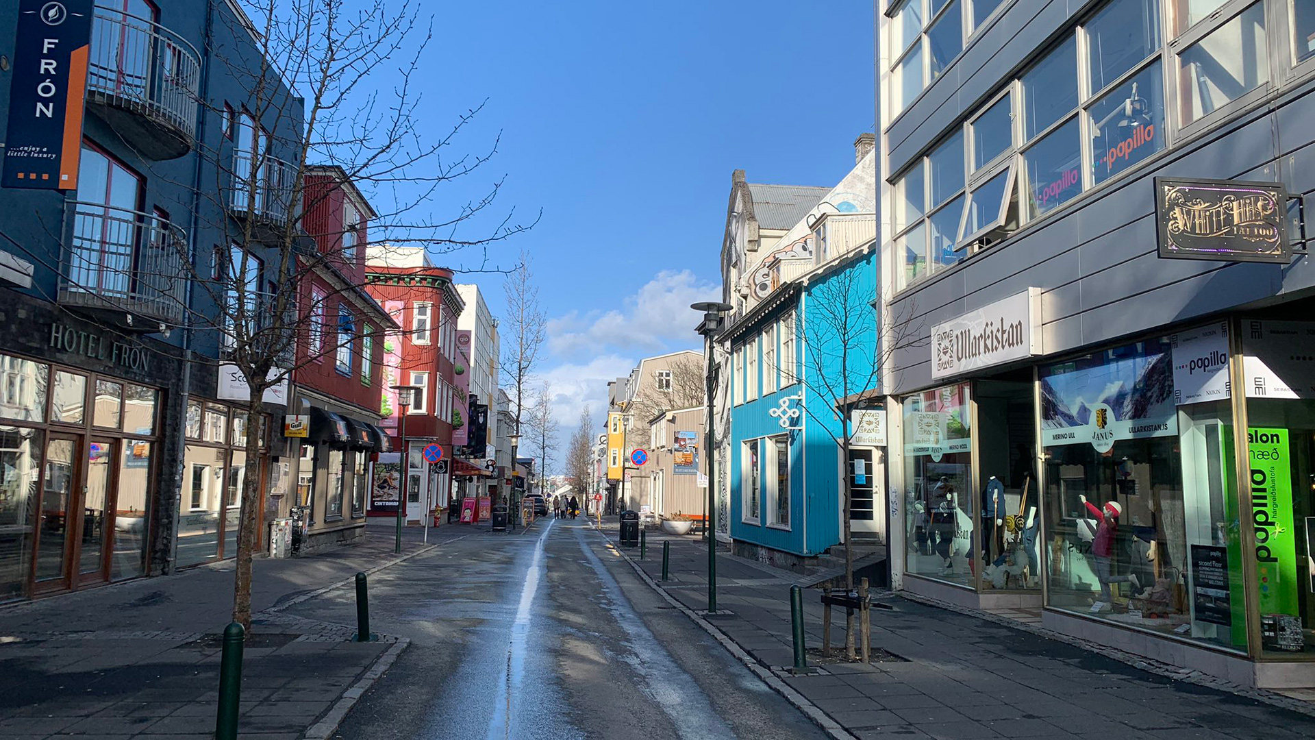 Las calles semivacías de Reykjavik