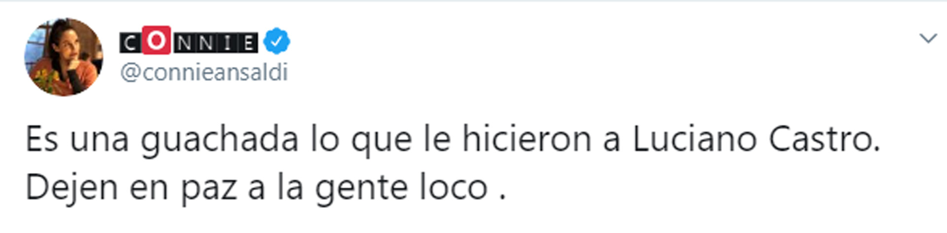 El tuit de Connie Ansaldi