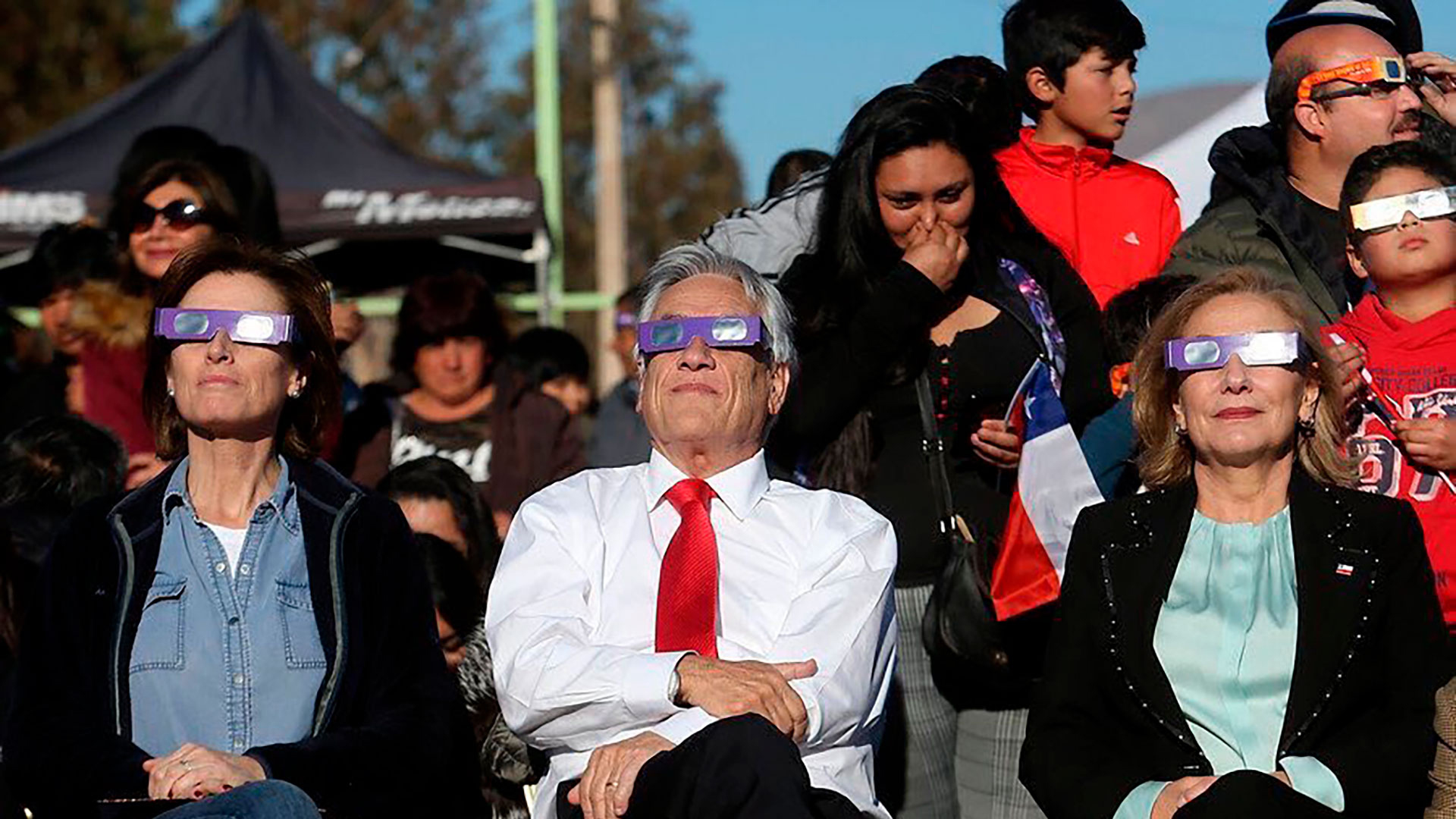 Sebastián Piñera, presidente de Chile, en el mes de julio, el día del eclipse (Agencia)