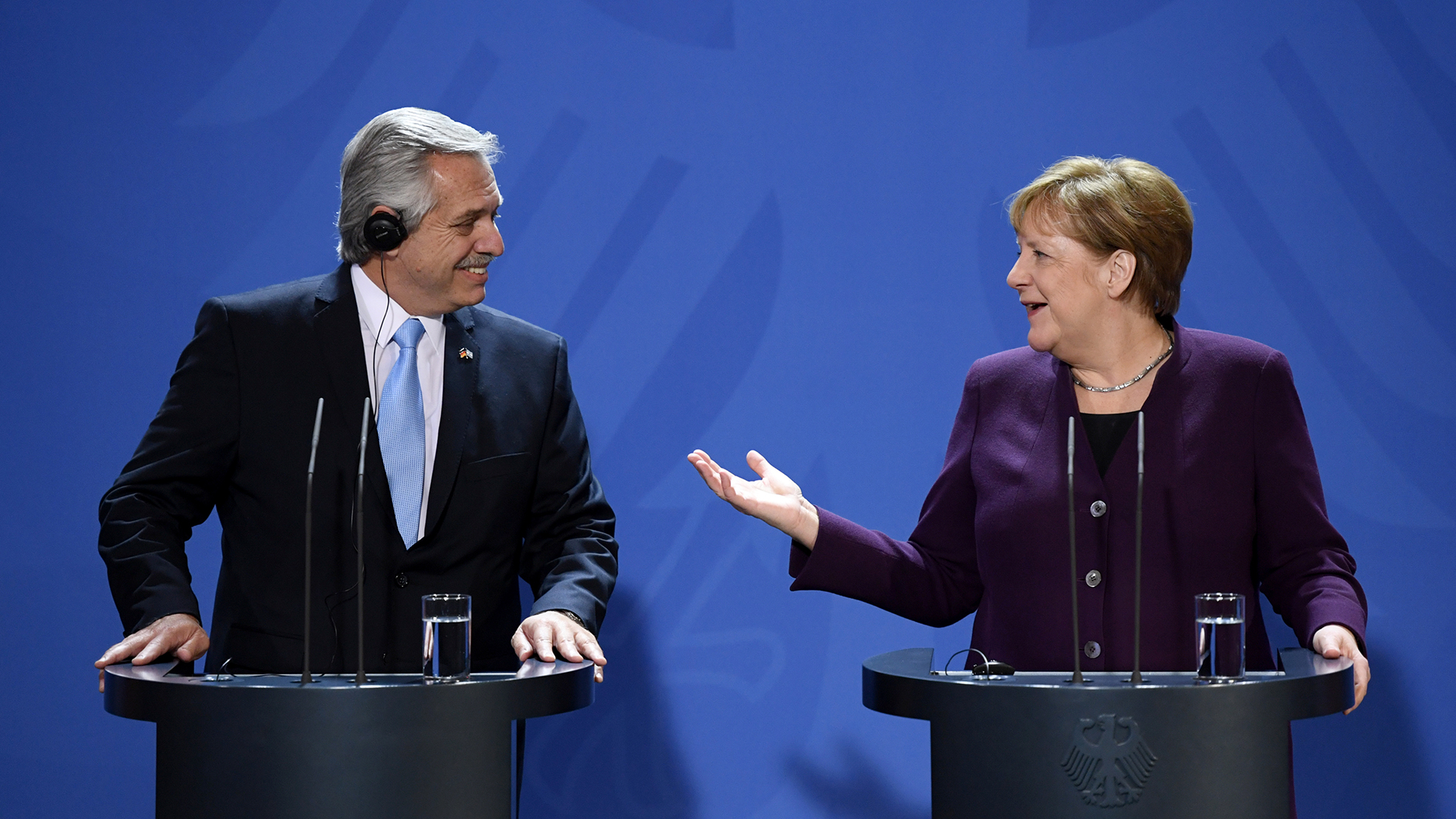 Alberto Fernández y Ángela Merkel en Berlín