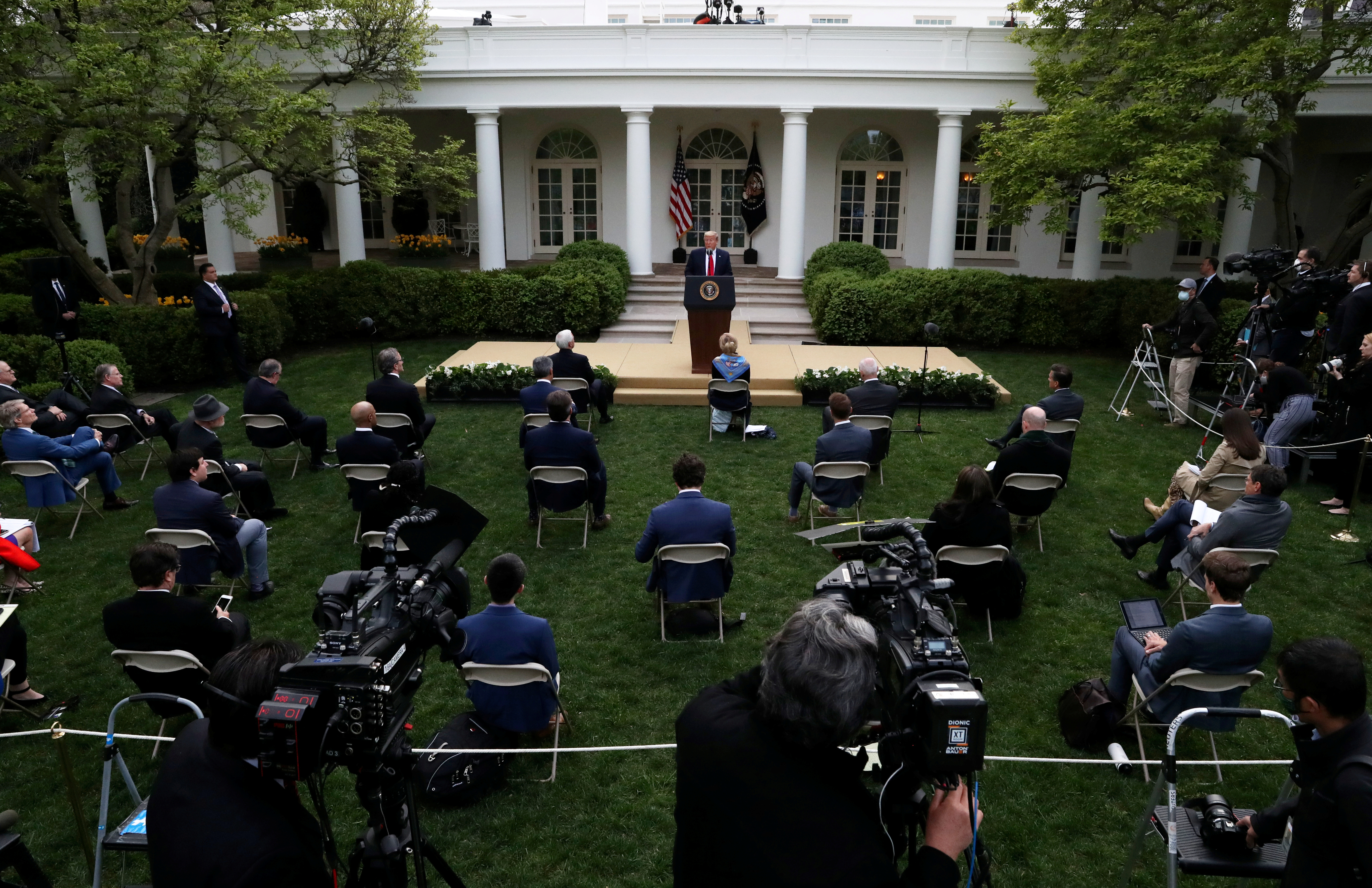 El presidente Donald Trump durante la conferencia de prensa del martes en la Casa Blanca (Reuters/ Leah Millis)