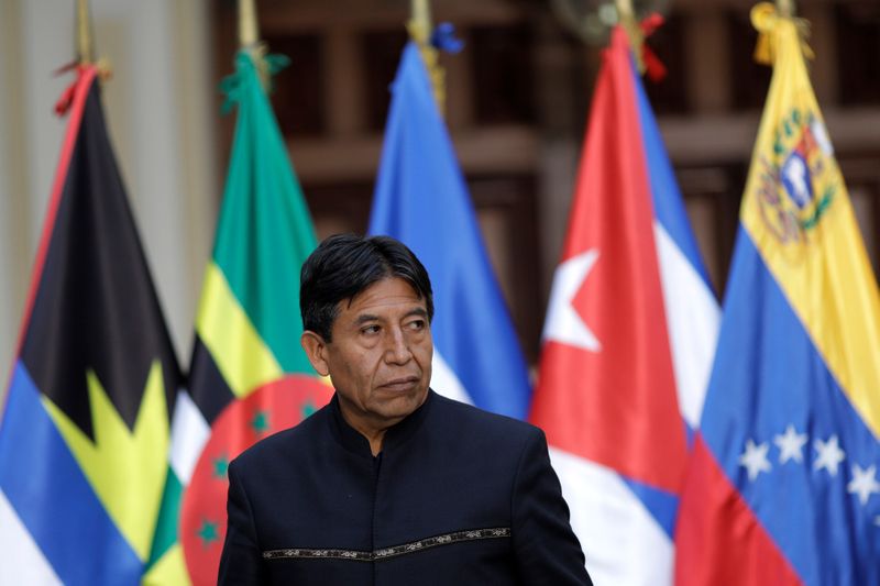 El ex ministro de Relaciones Exteriores de Bolivia, David Choquehuanca, asiste a una reunión del ALBA-TCP, en Caracas, Venezuela. 8 de agosto de 2017. (REUTERS)