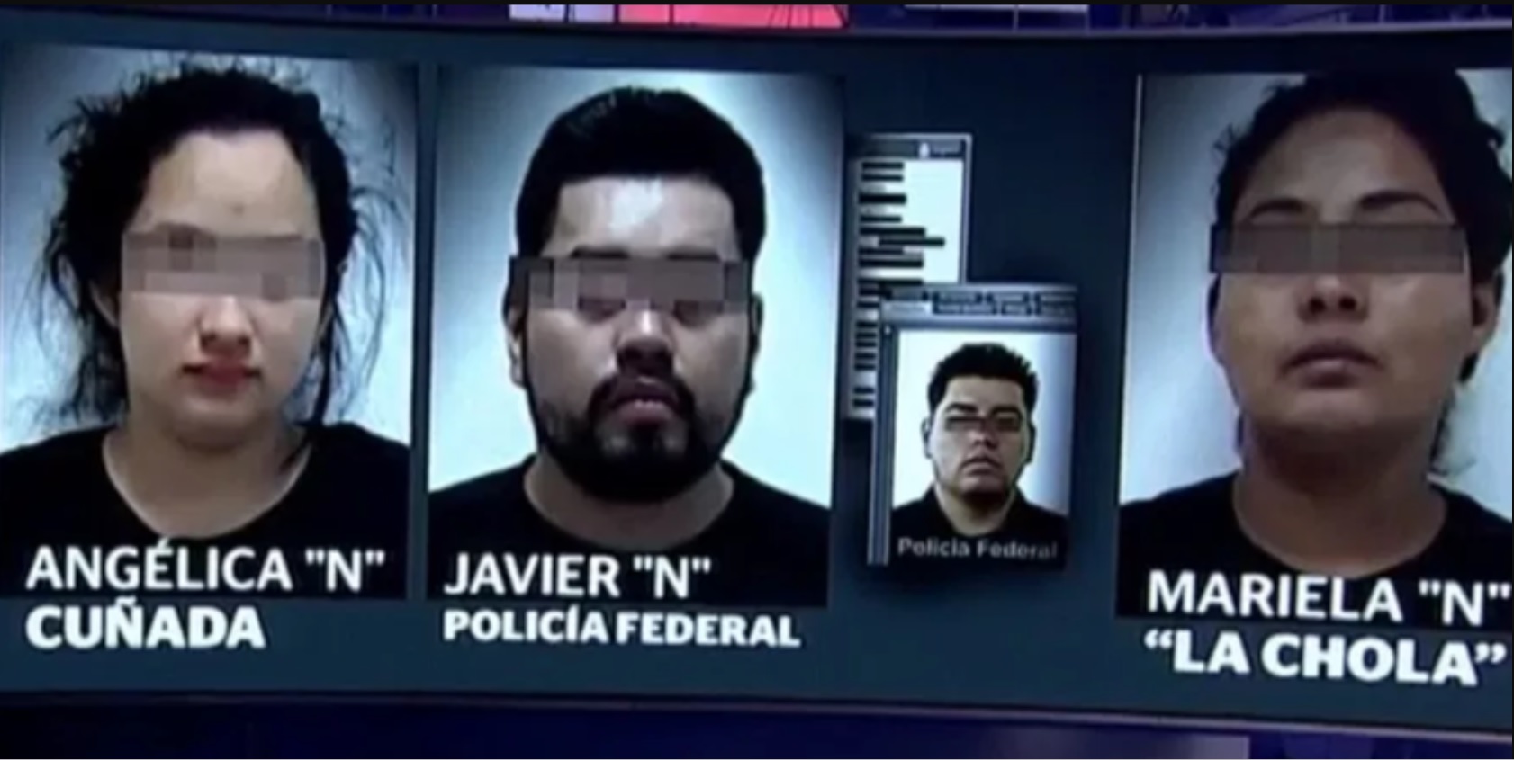 Los detenidos son Angélica ''N'', quien fue señalada como cuñada de ''El Marro'', así como su esposo, elemento activo de la Policía Federal, además de otra mujer identificada como "La Chola", a quien supuestamente se le habrían encontrado drogas (Foto: Captura de pantalla)