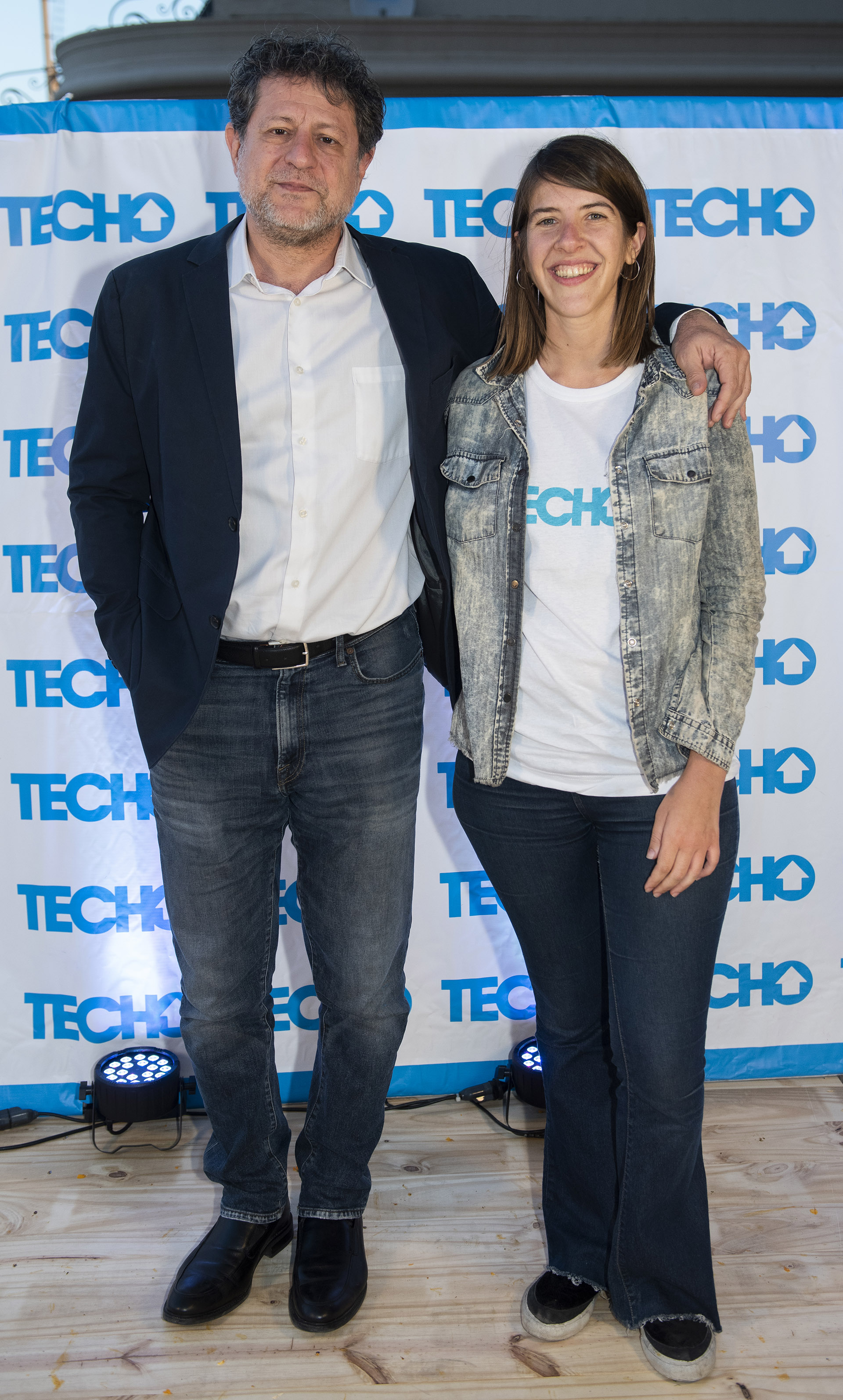 Eduardo Levy Yeyati y Paula Piccolo, directora general de TECHO Rosario