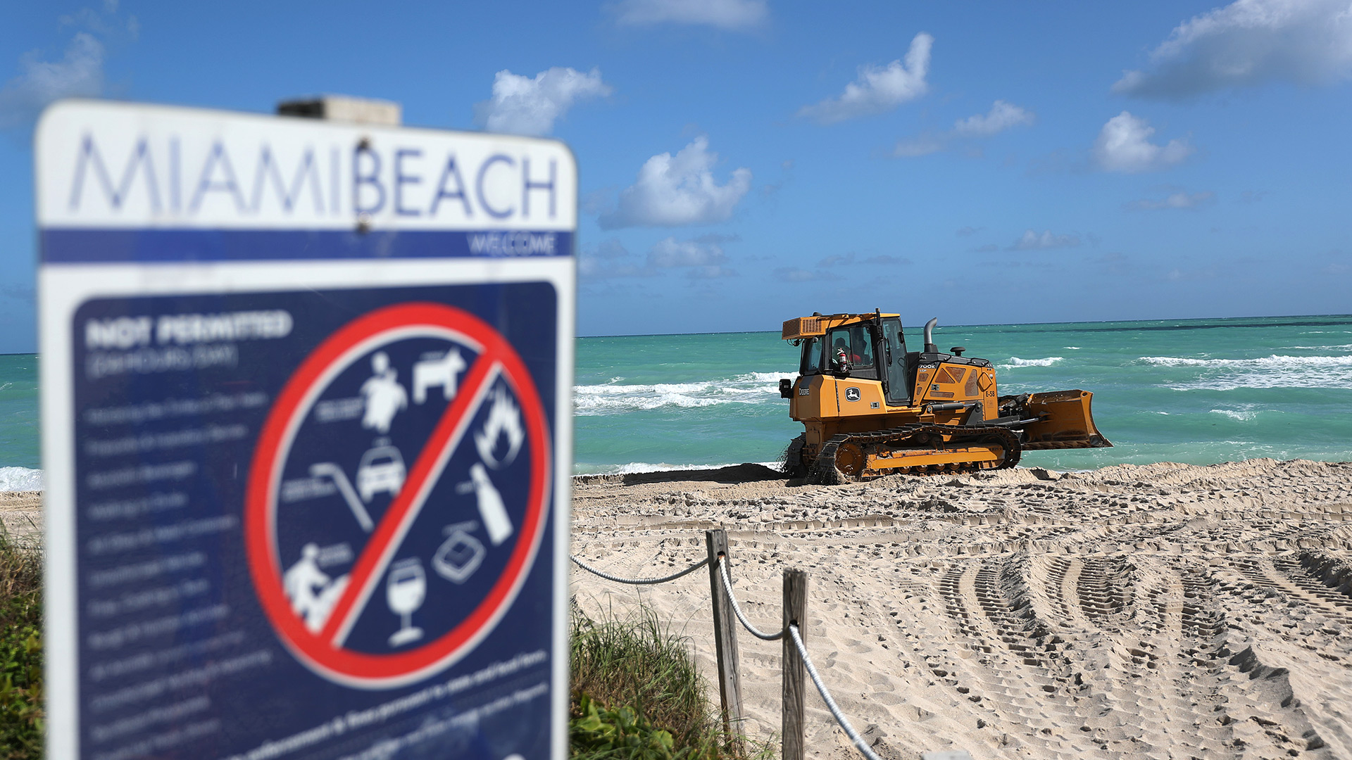 Vierten arena en las playas de Miami Beach (Joe Raedle/Getty Images/AFP)