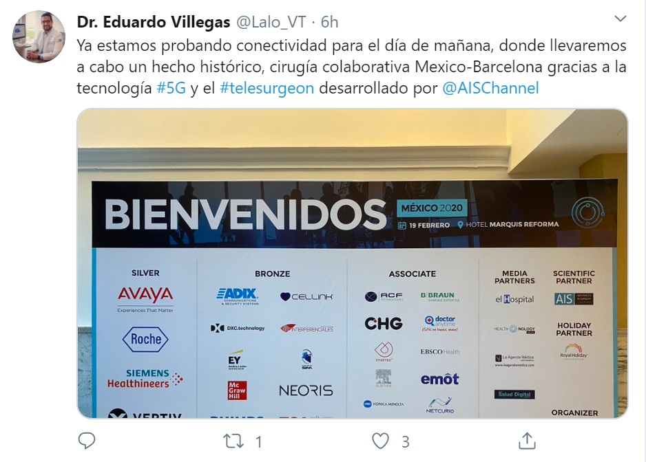 Las pruebas de conexión para la Cirugía Colaborativa 5G comenzaron a llevarse a cabo un día antes en las instalaciones del Hotel Marquis en Reforma, Ciudad de México, donde se lleva a cabo el Congreso Healthology 2020 (Foto: AISChannel, Congreso Healthology México 2020)