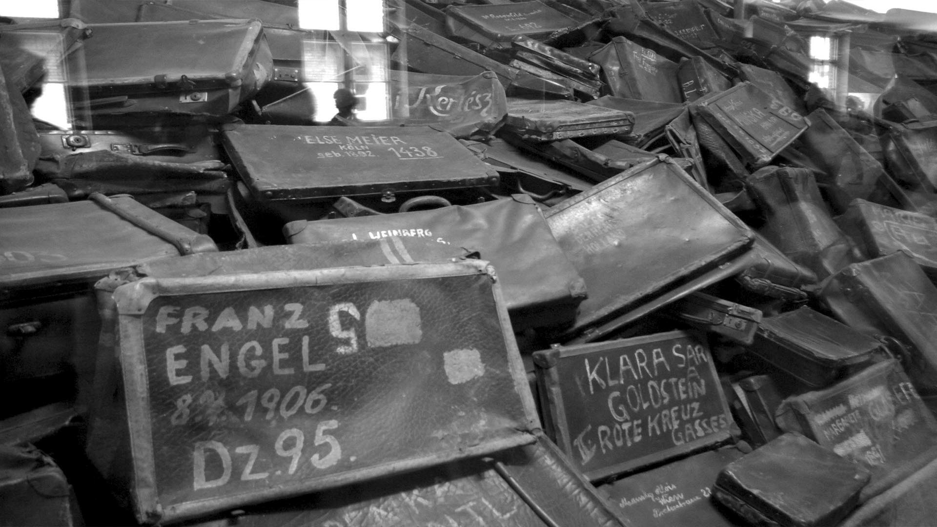 Las valijas amontonados en una barraca. La ilusión, antes de subir al tren, hacía que rotularan el equipaje. Pero todo les era sacado a los prisioneros. Ni siquiera el nombre les quedaba. De ahí en adelante serían un número (tatuado)