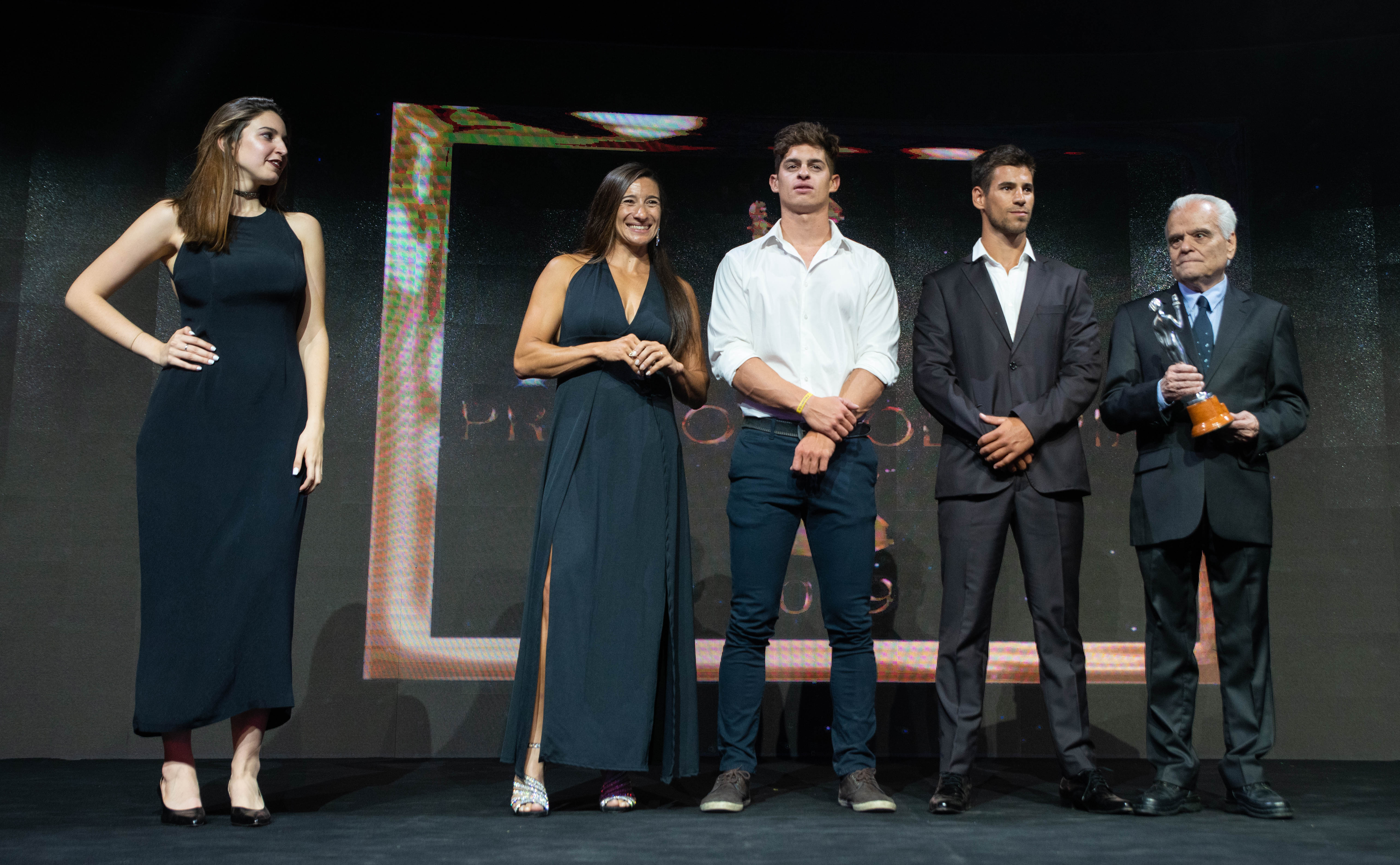 Sabrina Ameghino, Manuel Lascano y Agustín Vernice, protagonistas de la terna del canotaje