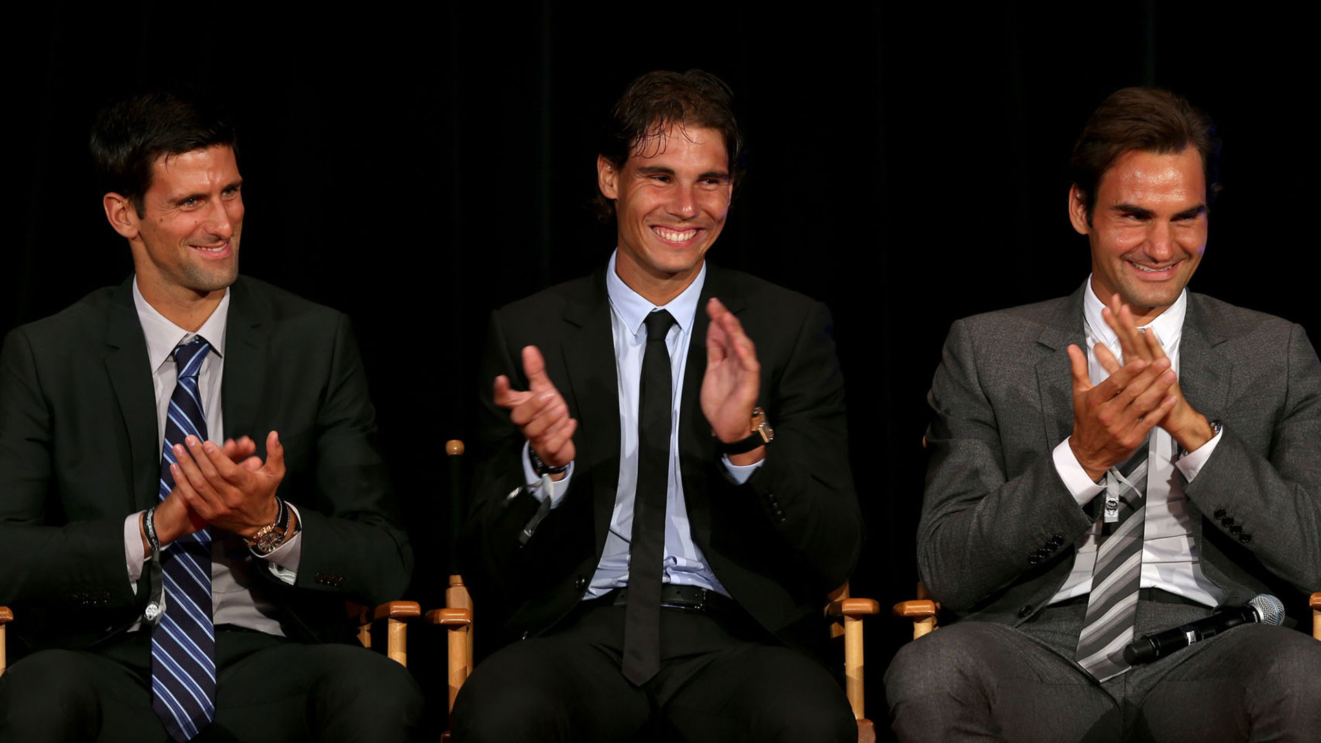 Novak Djokovic, Rafael Nadal y Roger Federer. 