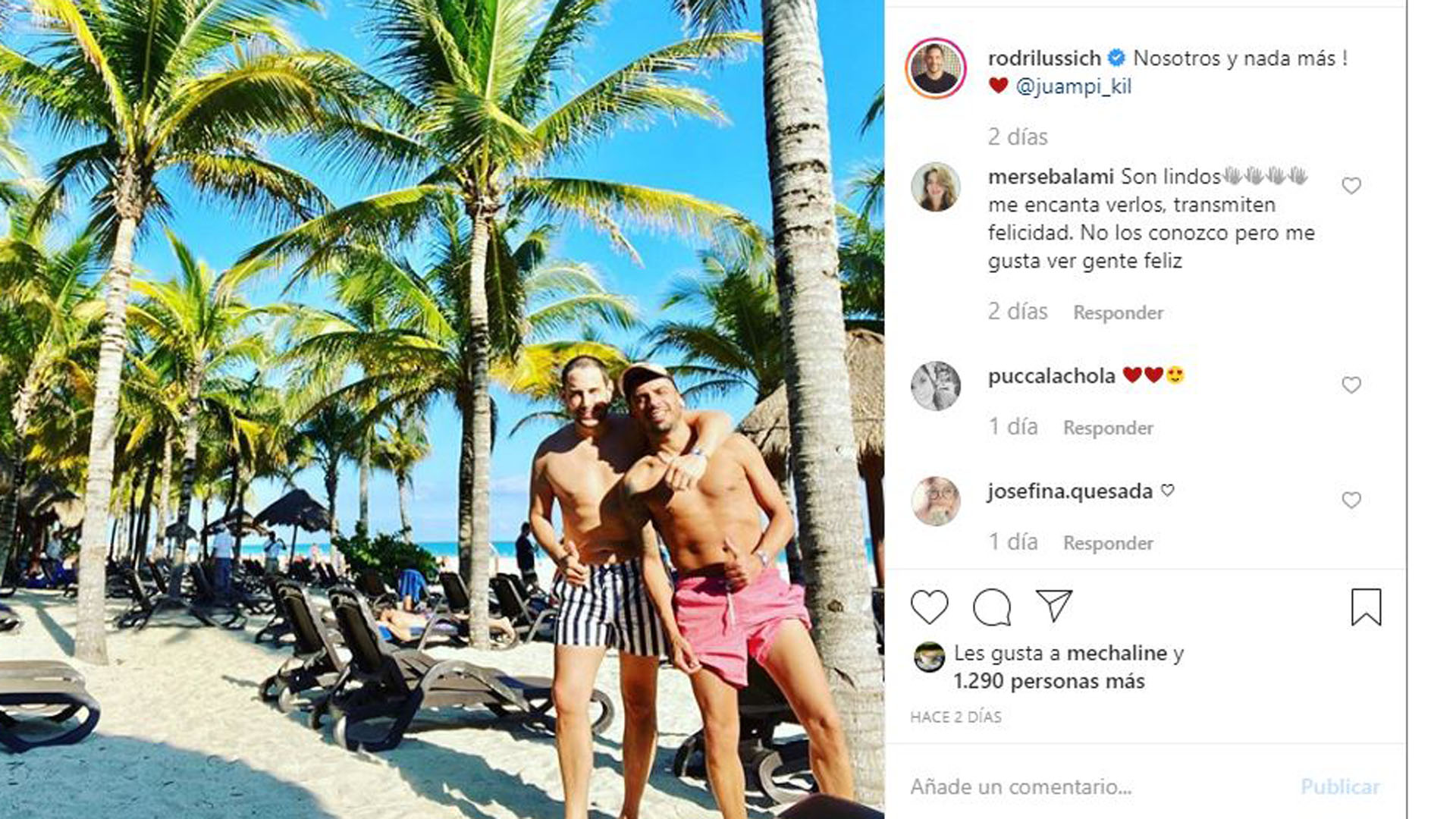 Rodrigo Lussich vacaciona en el Caribe mexicano con su pareja (Foto: Instagram)