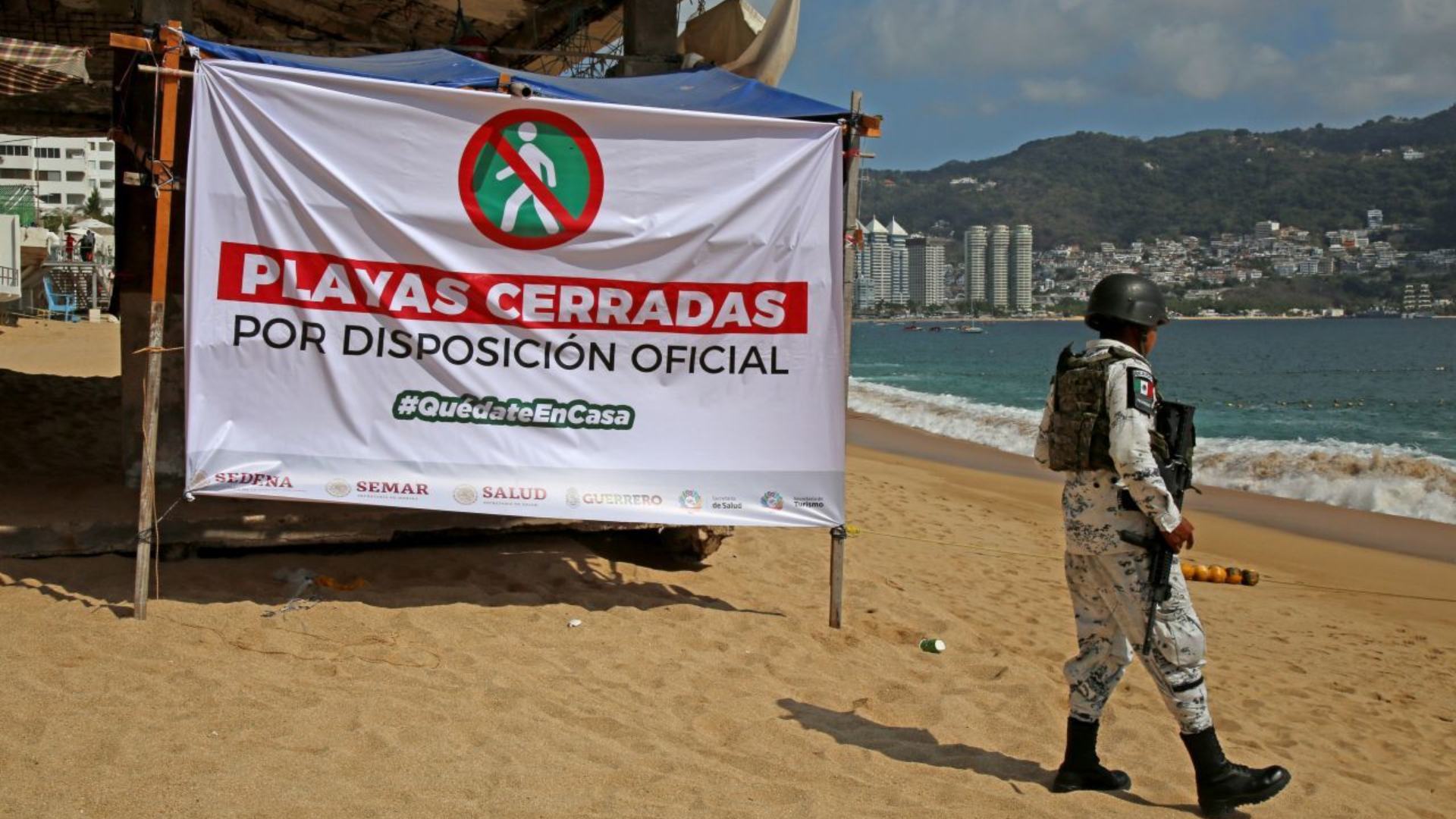 Las playas cerraron para mitigar la propagación del Covid-19 entre la población. (Foto: Cuartoscuro)
