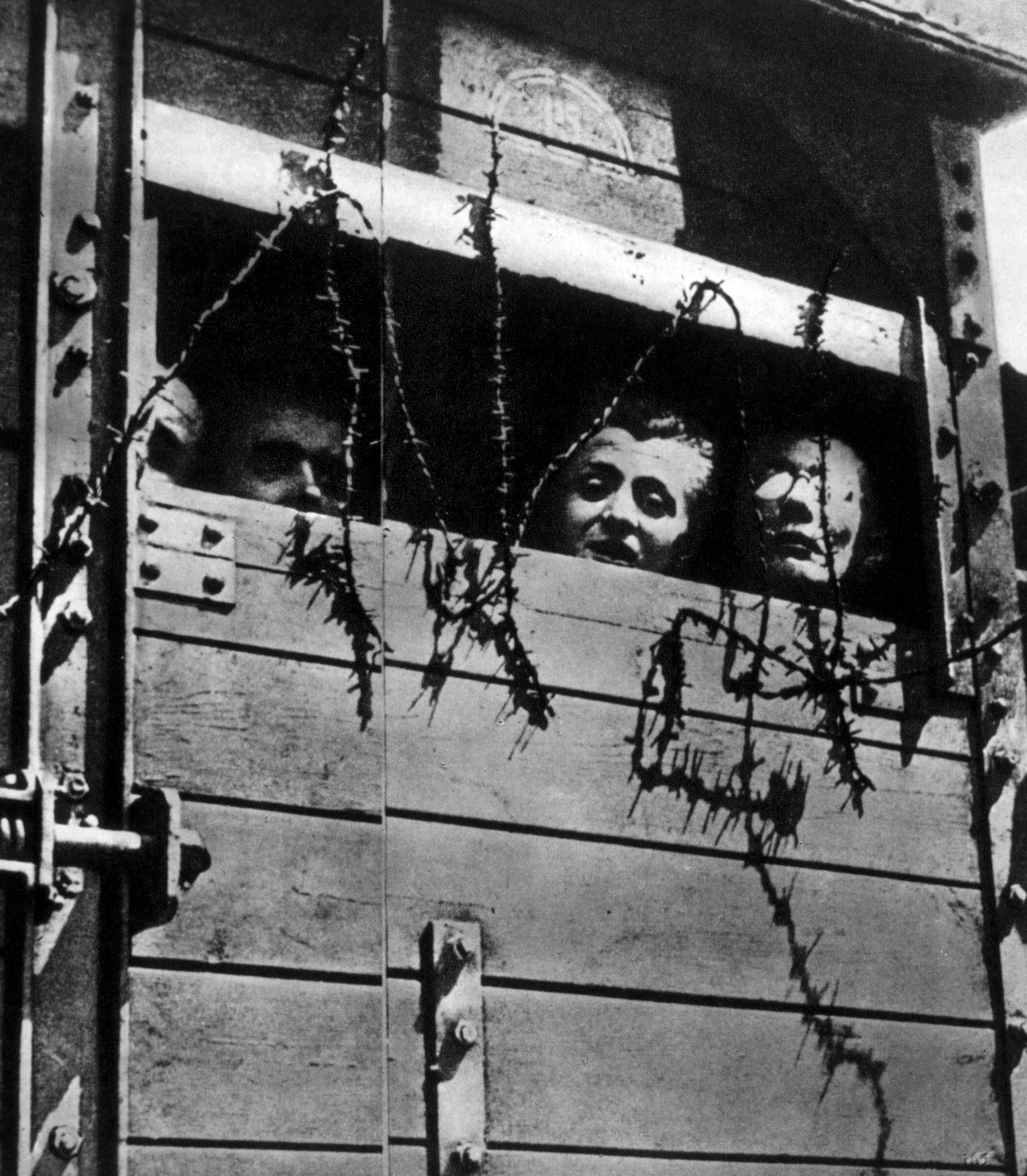 Los prisioneros eran transportados al campo de concentración en trenes.